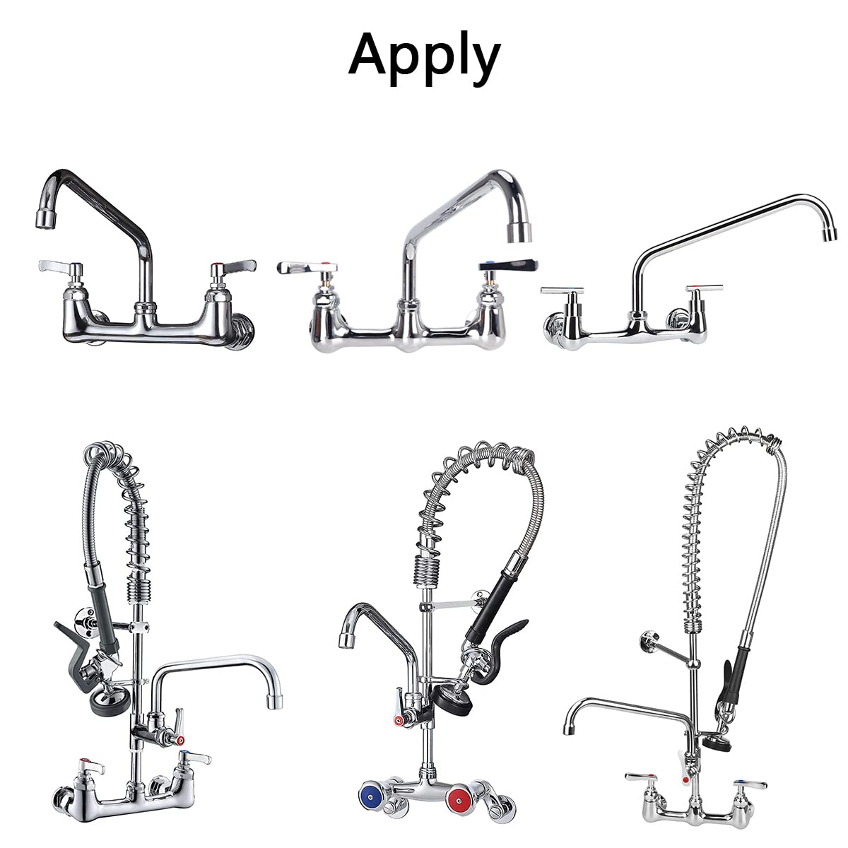 Abboraunt Wall Mount Faucet Installation Kit, Faucet Mounting Kit For Commercial Kitchen Faucet Backsplash Mount Connector Adapter Set On Stainless Steel Compartment Prep & Utility Sink
