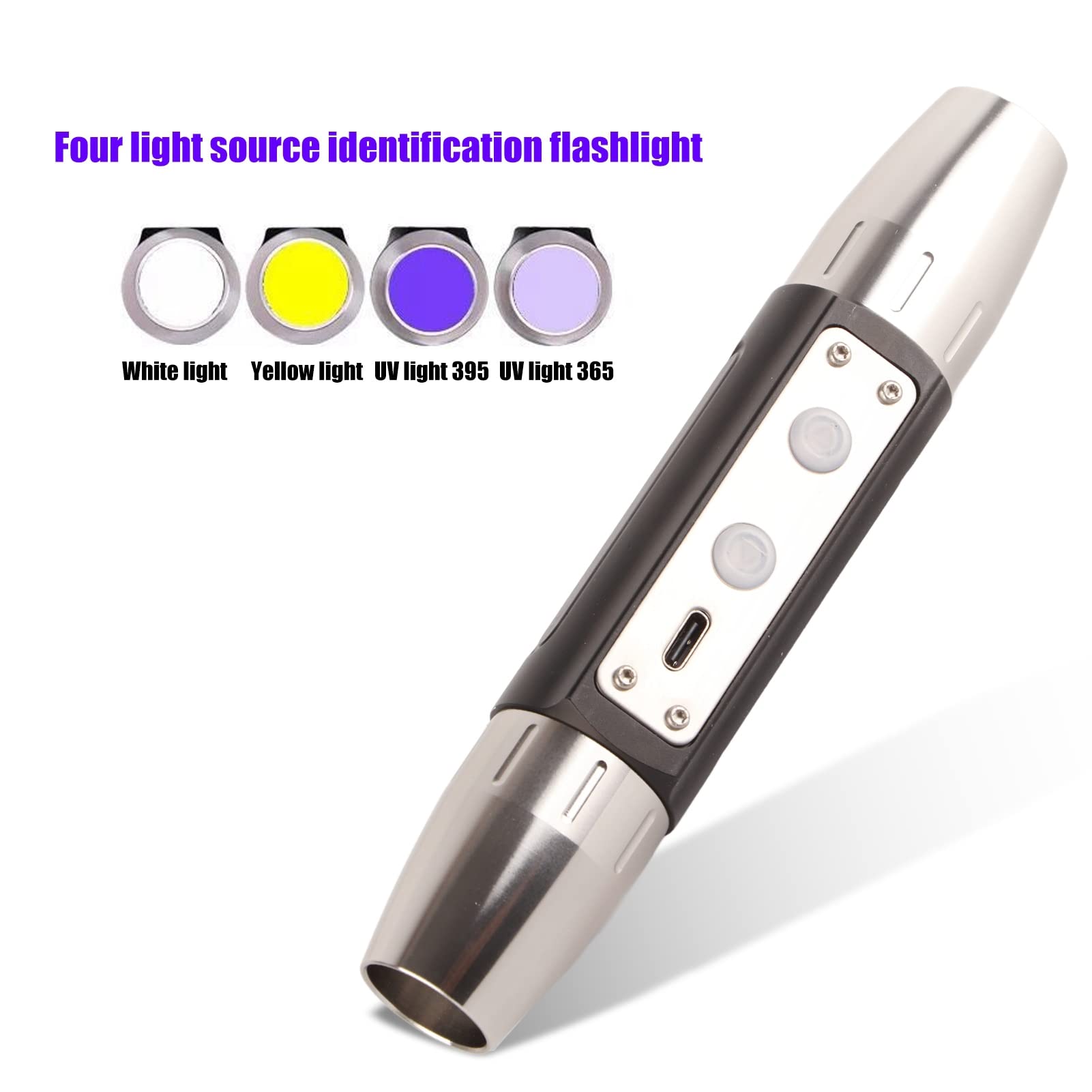 Fuzhui Jade Appraisal Light Detector Lamp, Expert Jade Flashlight, Super Bright Dx4 Usb Rechargeable Quad Leds Expert Jade Appraisal Flashlight For Jewelry Appraisal Gemstones Diamond, 3200Mah