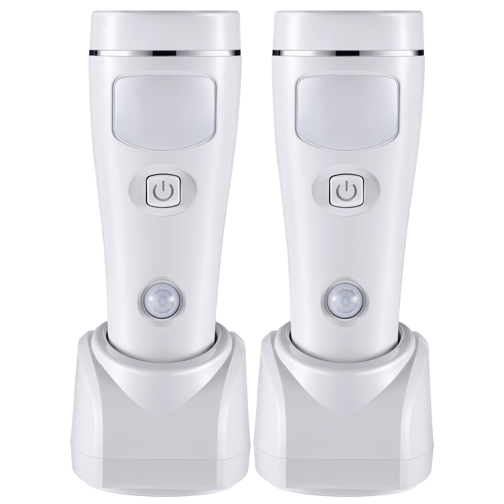 Enhon 4 In 1 Led Rechargeable Plug In Flashlights, 2 Pack Led Emergency Lights For Home Power Failure, Plug In Power Outage Light, Power Failure Light With Motion Detection(White)