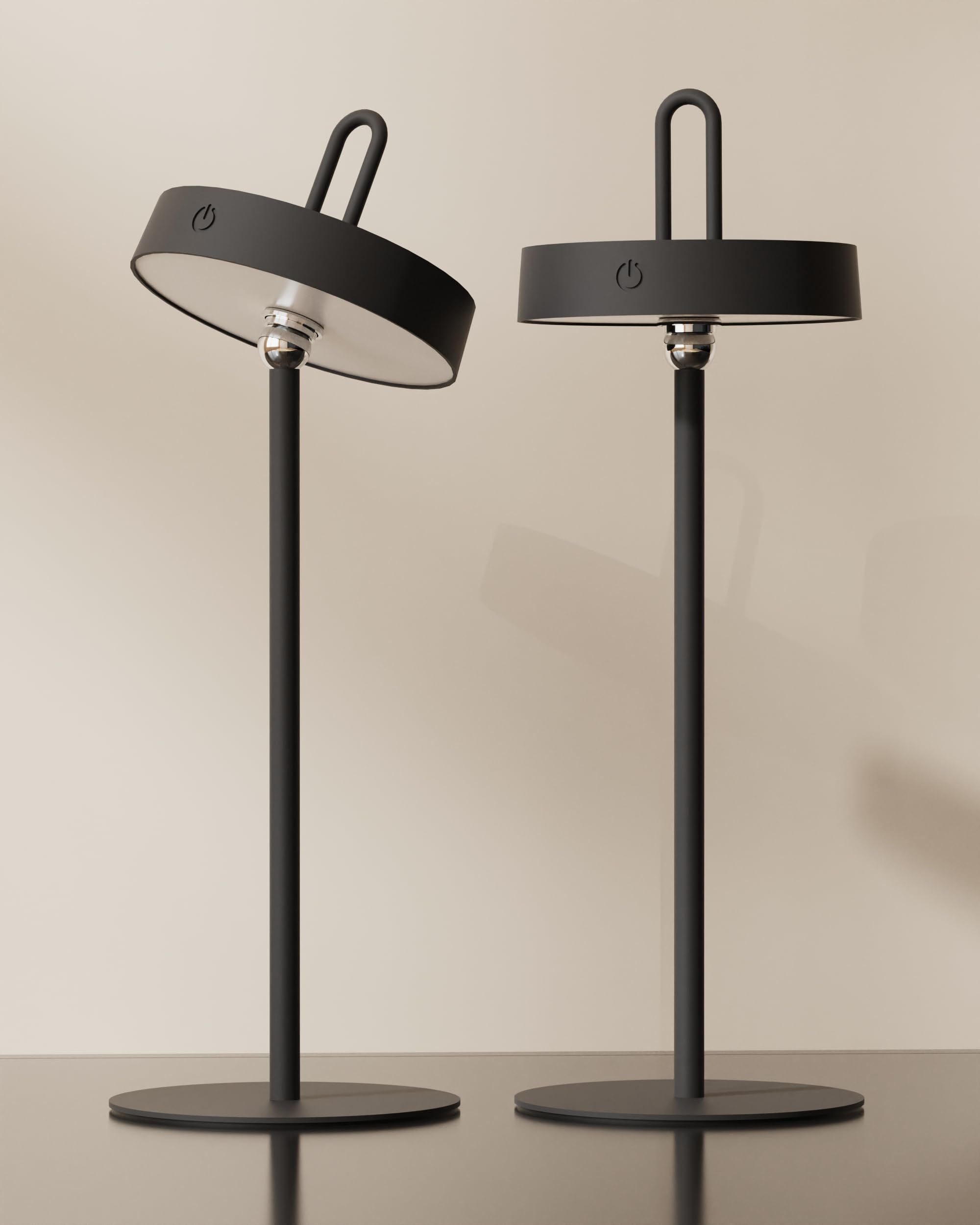 Lightapex Cordless Table Lamps, 2-Pack, Rechargeable Portable Lamps With Stepless Dimming, Touch Control, Detachable Magnetic Design For Bedroom, Living Room, And Reading（Black）