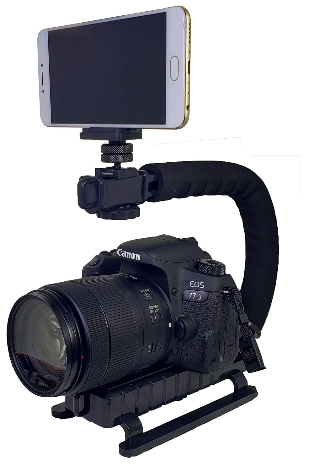Zaxsound Dslr Stabilizer Handheld Video Action Stabilizing Handle Grip C Shape Professional Vlogging For Smart Phones Gopro Canon Nikon Sony Panasonic Pentax Olympus Camera Camcorder (Pack Of 1)