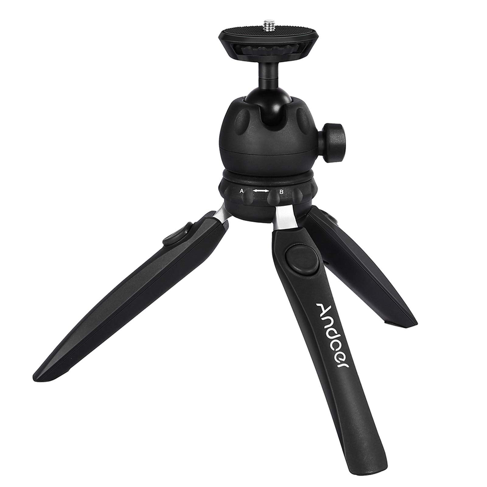 Andoer H20 Mini Tabletop Tripod Portable Foldable Phone Camera Tripod Stand With Removable Ball Head With 1/4 Inch Screw