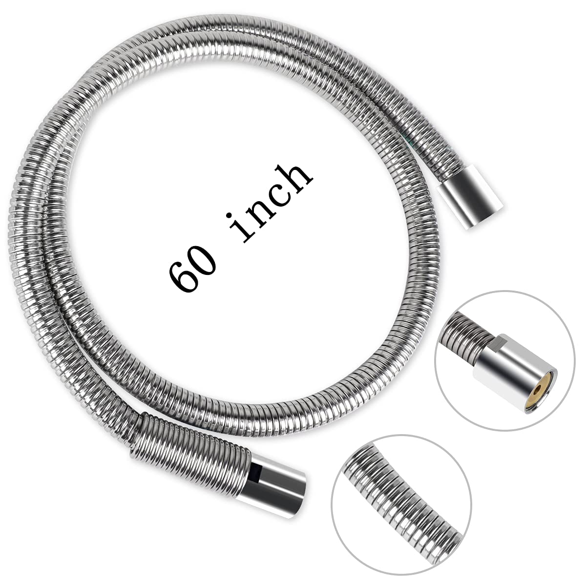 Xiube Commercial Pre Rinse Sprayer Hose Replacement Kit For Kitchen Dish Sink Faucet, 60 Inch Flexible Stainless Commercial Pre Rinse Kitchen Faucet Hose Parts