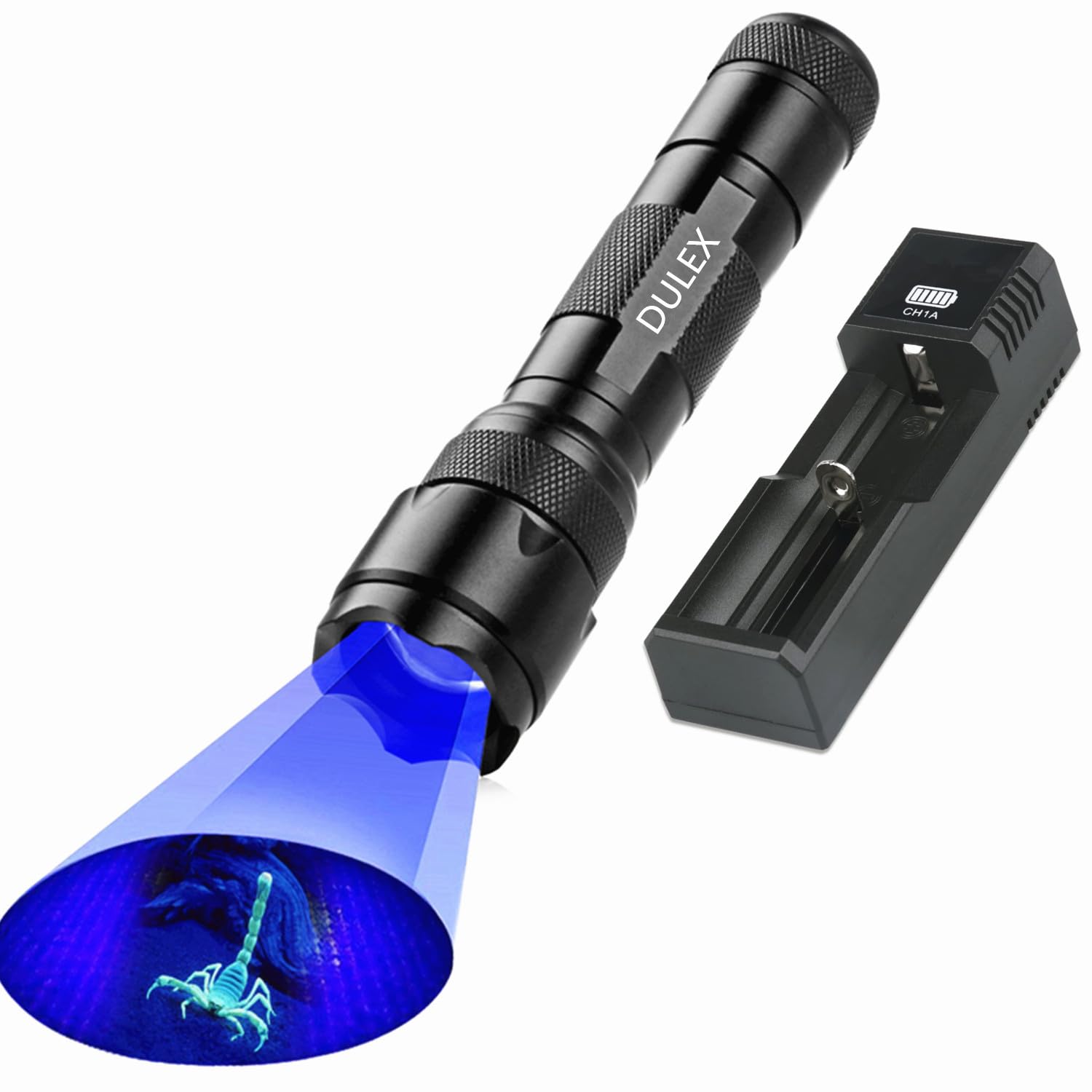 Dulex Uv Blacklight Flashlight 365Nm, High Power Led Flashlight Black Lights, Rechargeable Uv Light Flashlight For Curing Uv Glue, Leak Detector, Pet Urine Stain
