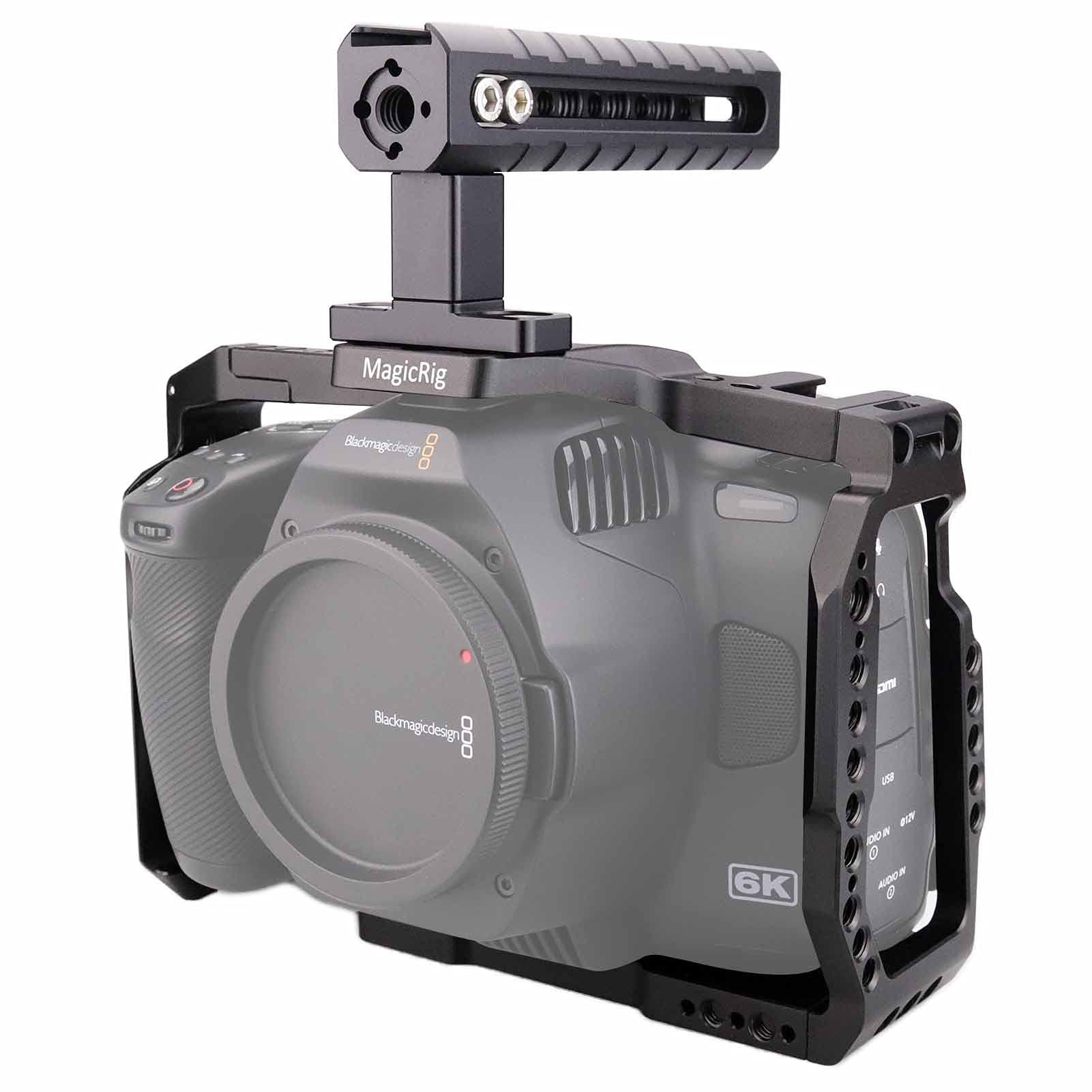 Magicrig Camera Cage Compatible With Bmpcc 6K Pro For Blackmagic Design Pocket Cinema Bmpcc 6K Pro With Top Handle