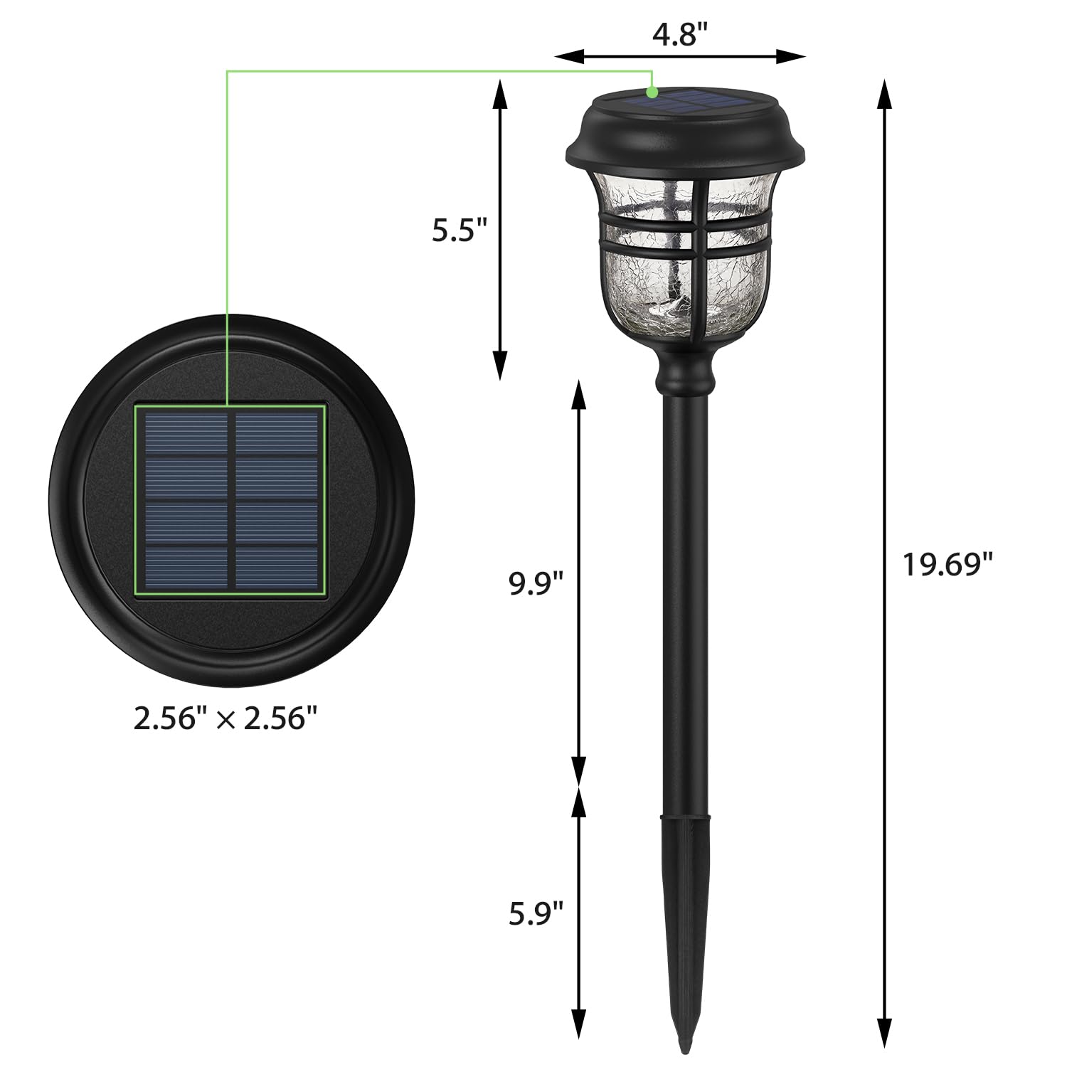 Xmcosy+ Solar Pathway Lights Outdoor, High Lumens Led Garden Lights With 2 Lighting Modes, Solar Powered Light, Ip65 Waterproof Auto On/Off For Yard Walkway Driveway Decor (Warm & Cool White)