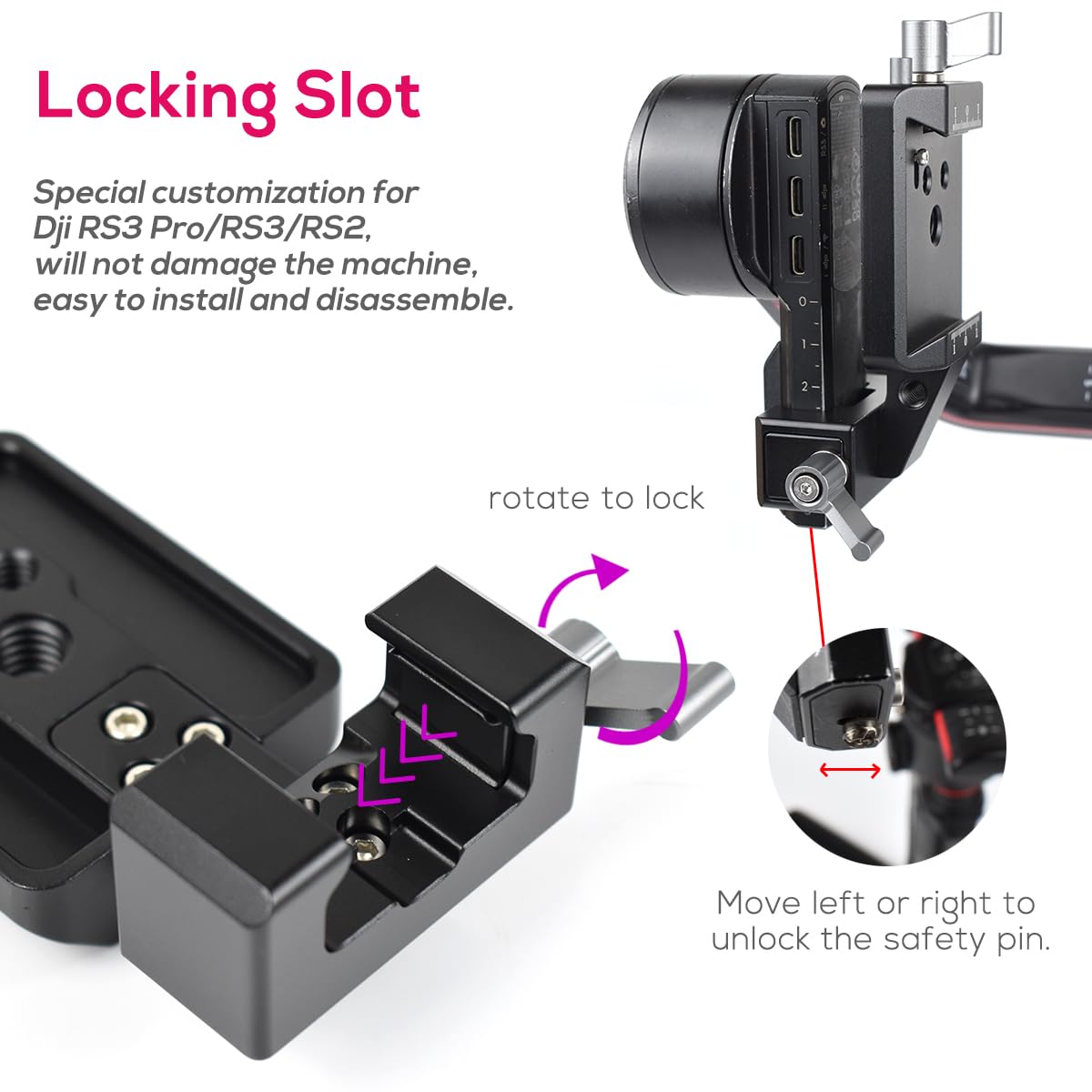 Eaxanpic Vertical Camera Mount For Dji Rs 2 / Rsc 2 / Rs 3 / Rs 3 Pro,Original Camera Mount Vertical Replacing For Reliable Vertical Shooting For Dji Gimbal Stabilizer Accessories