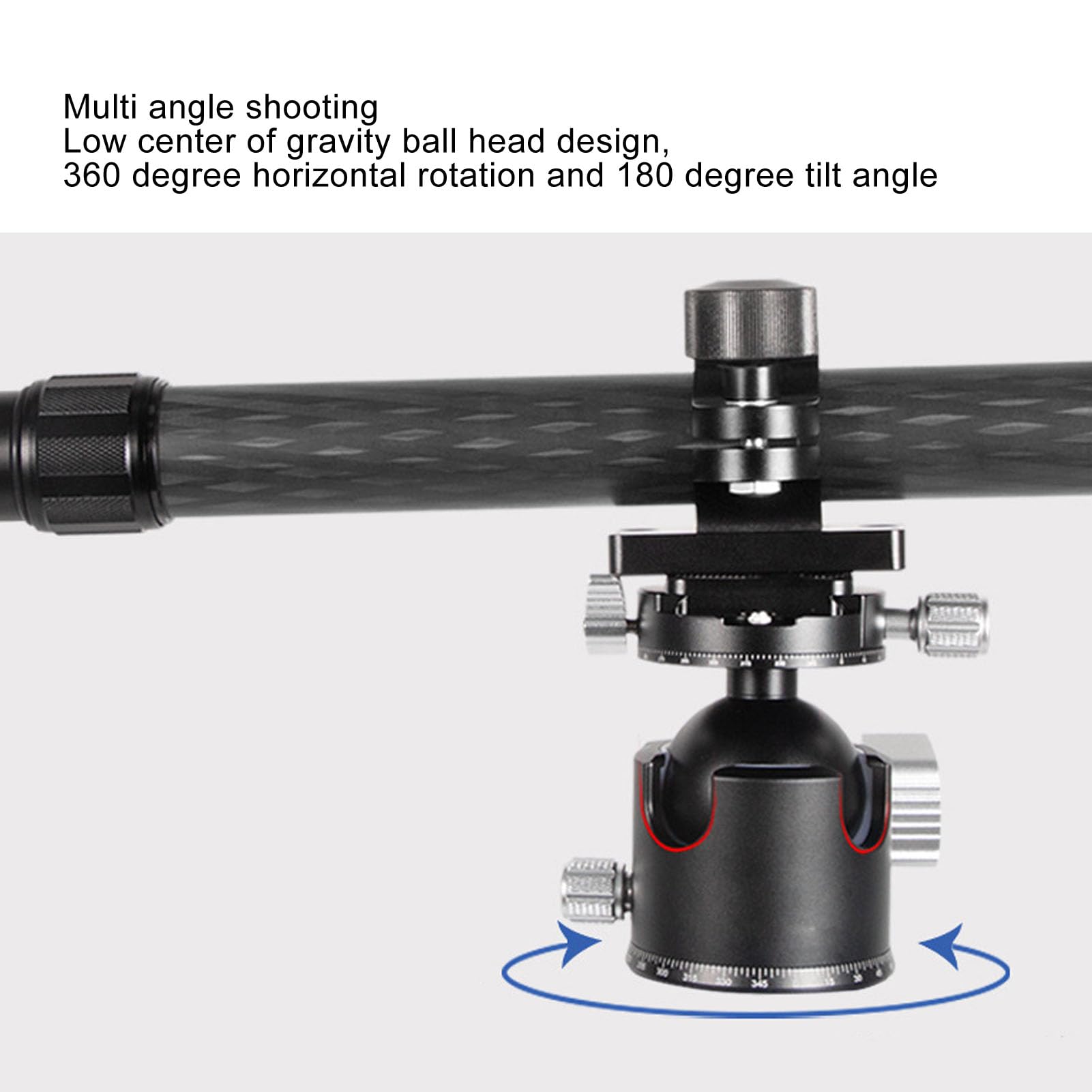 Dilwe Tripod Extension Arm, Horizontal Centre Column Boom 44.5In Extender, 360° Rotatable Aluminum Alloy Swivel Lock, Tripod Boom Arm For Overhead Photography