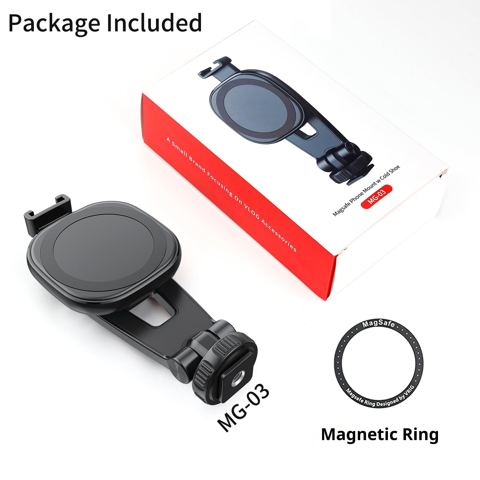 Hafoko Magnetic Smartphone Tripod Mount Clamp Camera Phone Holder Desktop Adapter Stand With 1/4" Cold Shoe 360° Rotation Compatible For Iphone 16/15/14/13/12 Plus Max Android