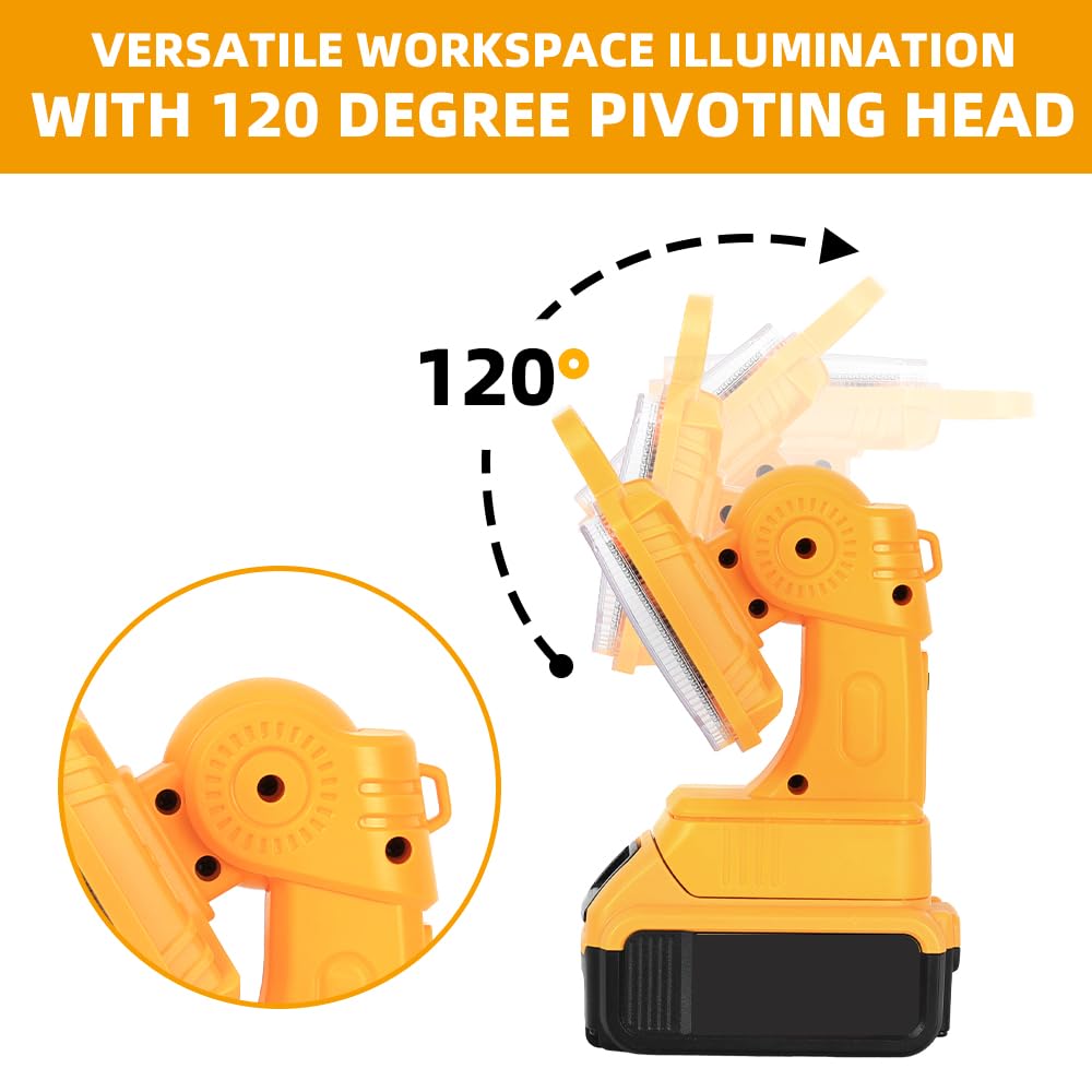 Weixblixian 2000Lm Light Compatible With Dewalt 20V Max Lithium-Ion Battery, 18W Flashlight With Usb Port, Led Work Light For Emergencies, Camping, Outdoor, Indoor(Battery Not Included)
