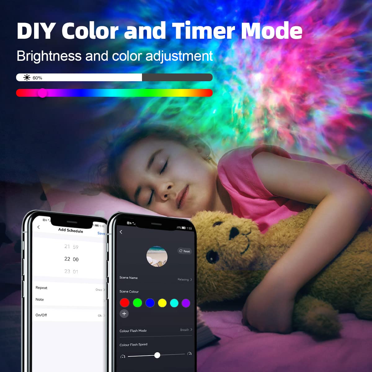 V Jules.V Star Projector, Galaxy Projector For Bedroom, Smart App & Voice Control Galaxy Lamp, Compatible With Alexa & Google Home, For Kids Adults Bedroom,Room Decor,Game Room,Party (White Round)