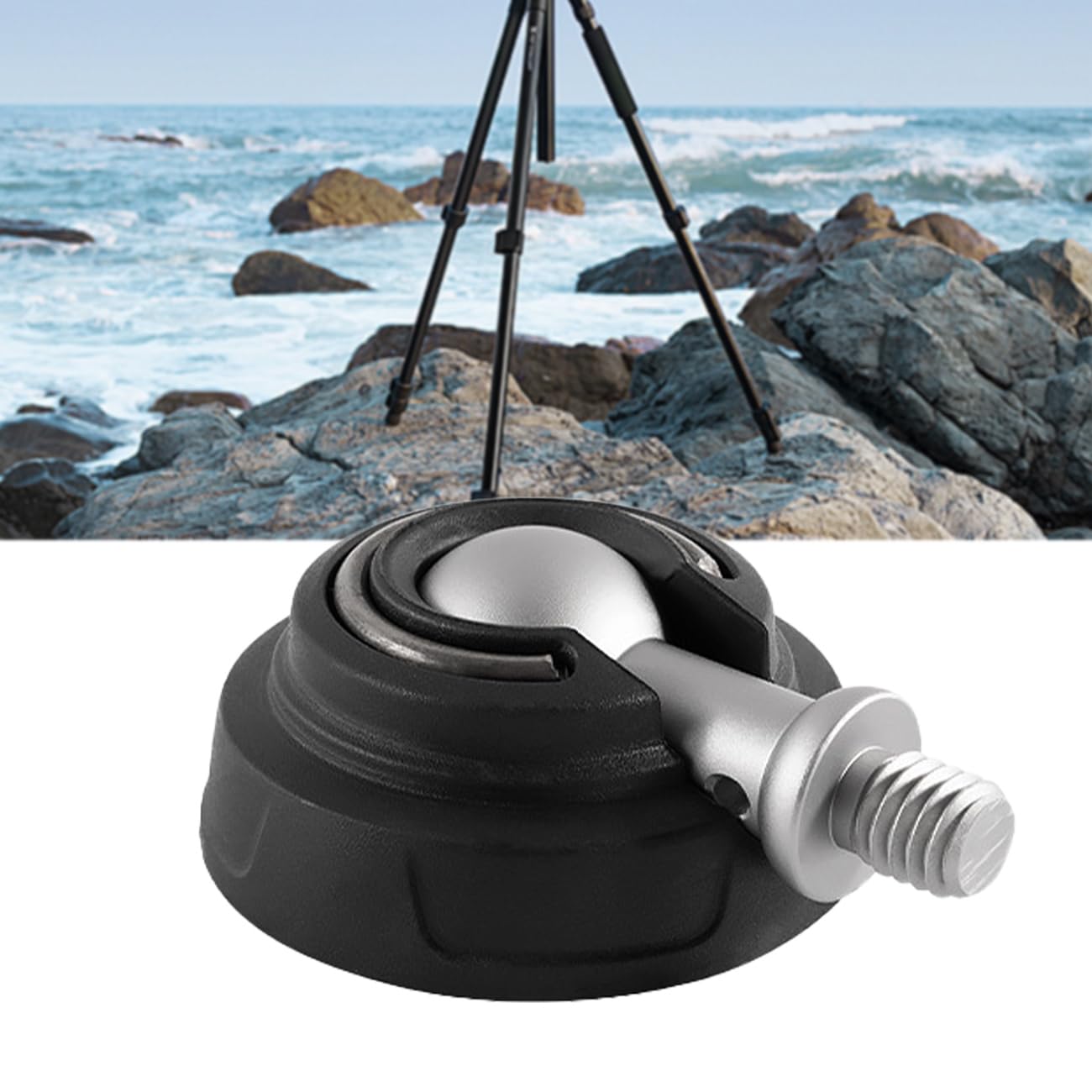 Elictech Anti-Slip Rubber Tripod Foot Pad Spikes Compatible With 3/8 Inch 50Mm Diameter Thread Tripod Feet Protector Replacement 360° Rotating Rubber Cap For Metal Spike Feet