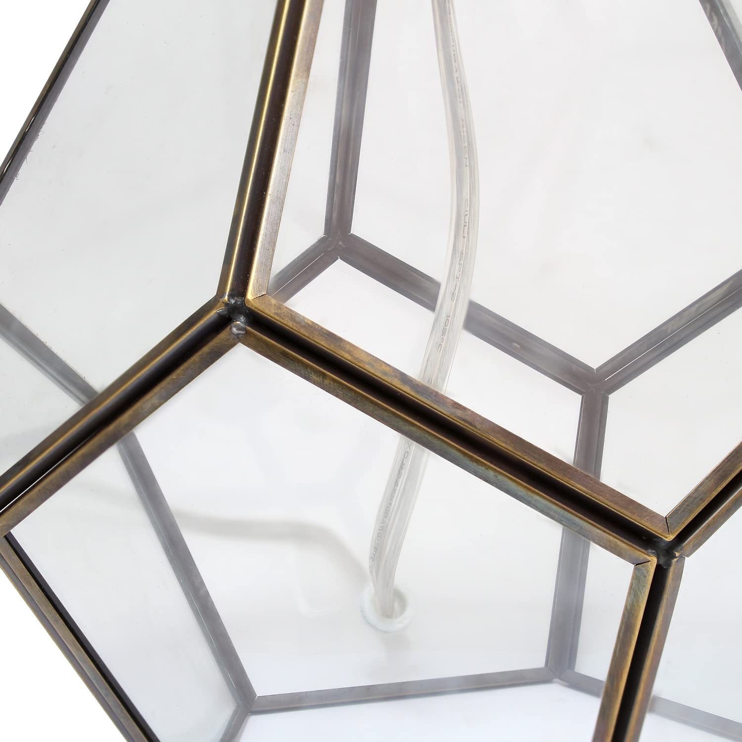 Lalia Home Transparent Octagonal Table Lamp, Brass