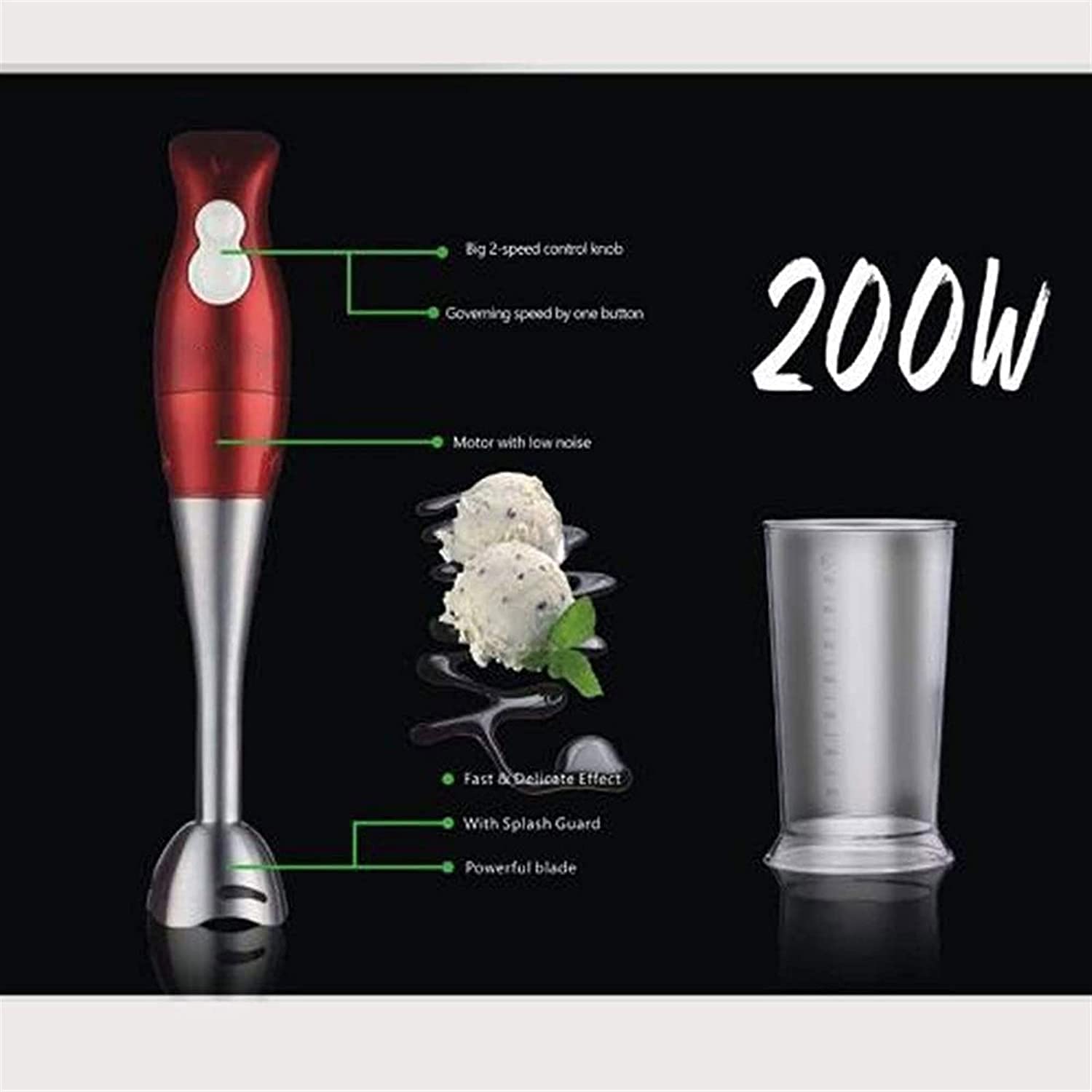 Kaabeto Multifunction Immersion Hand Blender, 4-In-1 Stick Blender With Milk Frother, Egg Whisk For Smoothies, Coffee Milk Foam, Puree Baby Food, Sauces And Soups