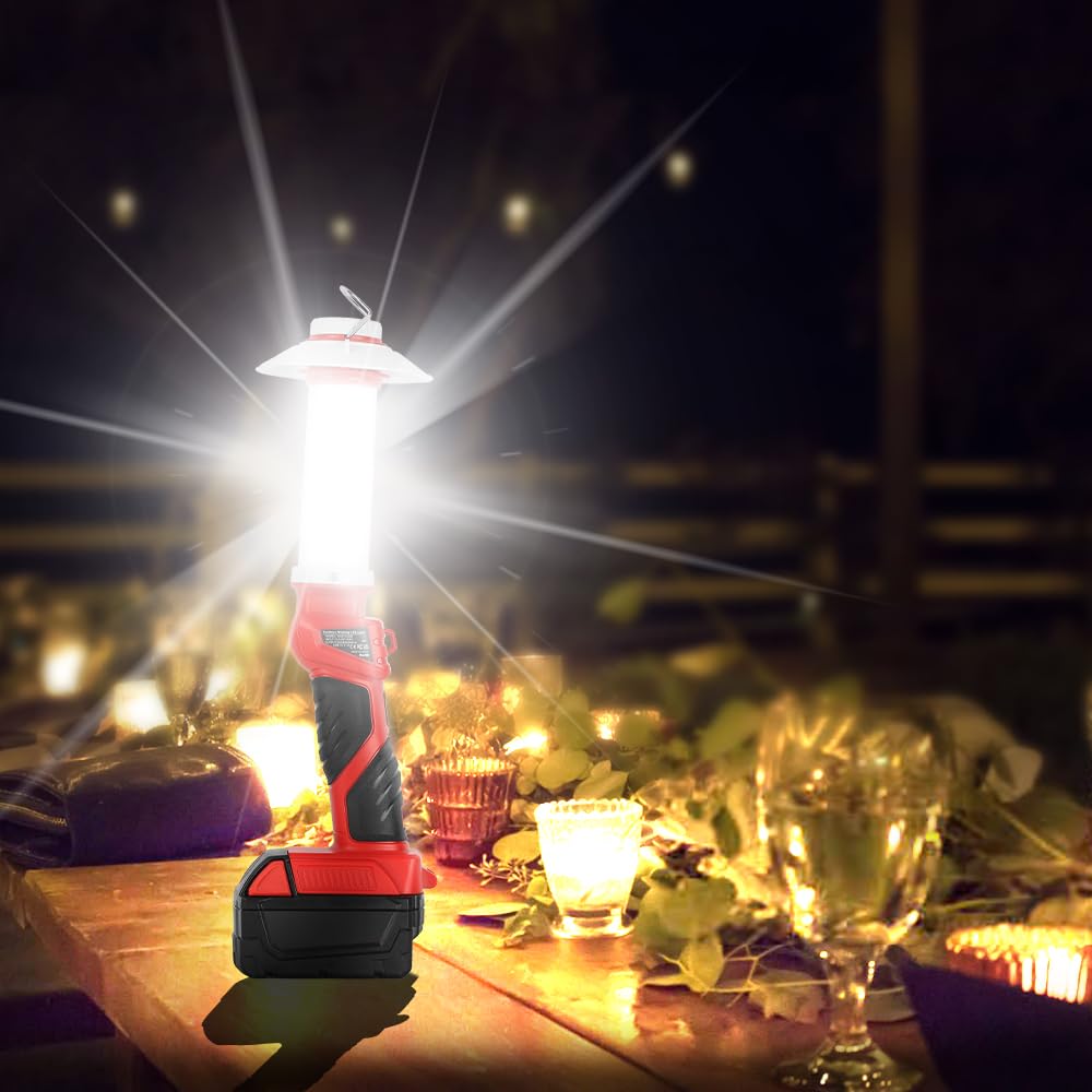 Haopkzapyr 8W 800Lm Lantern For Milwaukee 18V M18 Li-Ion Outdoor Portable Camping Lantern With Hook, Usb Output, Emergency Light, Perfect For Camping, Hiking, And Outdoor Activities(Battery Not Included)