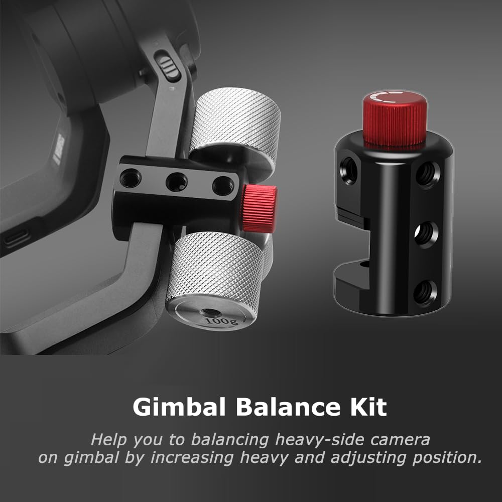 Koqinviz Universal Gimbal Counterweight Kit With Balance Weight Mounting Clamp And 50G+100G Counterweights For Dji Ronin S/Sc/Rs2/Rsc2/Rs3/Rsc3,Zhiyun Weebill S Crane Gimbals