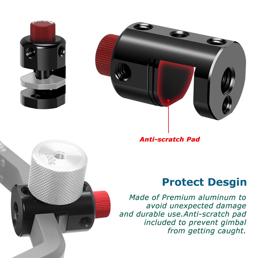 Koqinviz Universal Gimbal Counterweight Kit With Balance Weight Mounting Clamp And 50G+100G Counterweights For Dji Ronin S/Sc/Rs2/Rsc2/Rs3/Rsc3,Zhiyun Weebill S Crane Gimbals