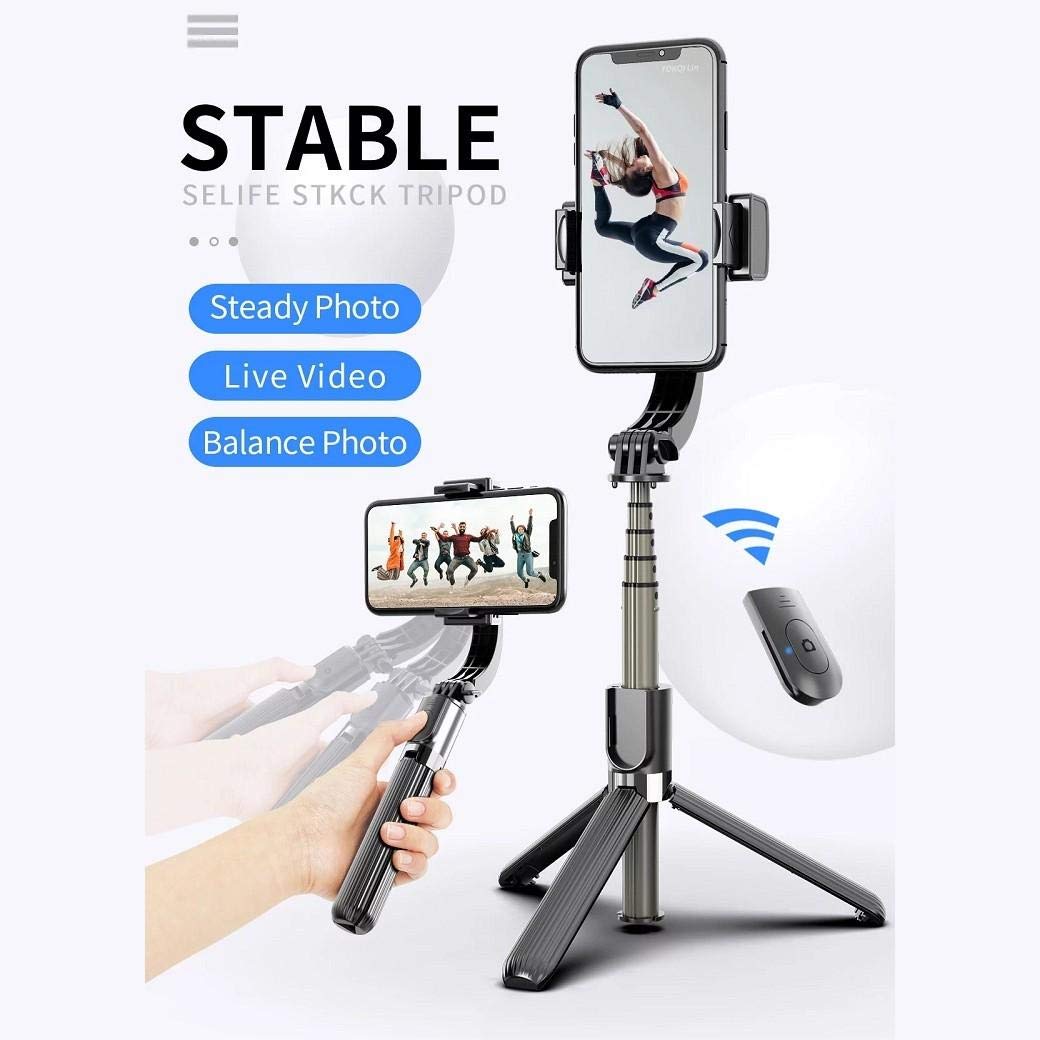 Boxwave Stand And Mount Compatible With Motorola Moto G Stylus (2020) - Gimbal Selfiepod, Selfie Stick Extendable Video Gimbal Stabilizer - Jet Black