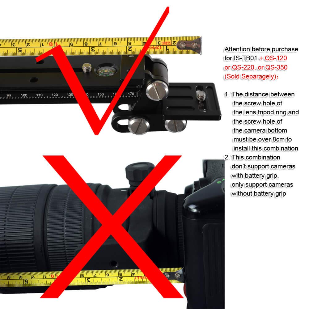 Ishoot All-Metal Retractable Long-Focus Lens Support Stand, Foldable Telephoto Zoom Lens Bracket Camera Holder Bayonet Protector, With 1/4" Screw, Is-Tb01