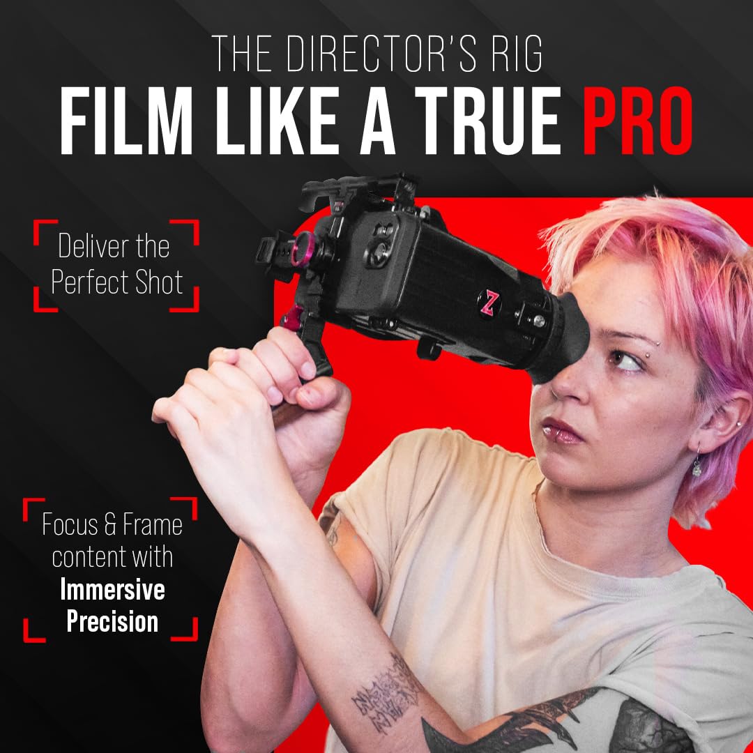 Zacuto Director’S Rig  Smartphone Video Rig With Smart Z Finder, Director’S Grip, Accessory Rail, Bridge, Diopters & Anti-Fog Shields  Filmmaking & Content Creator Accessories For Mobile Phones