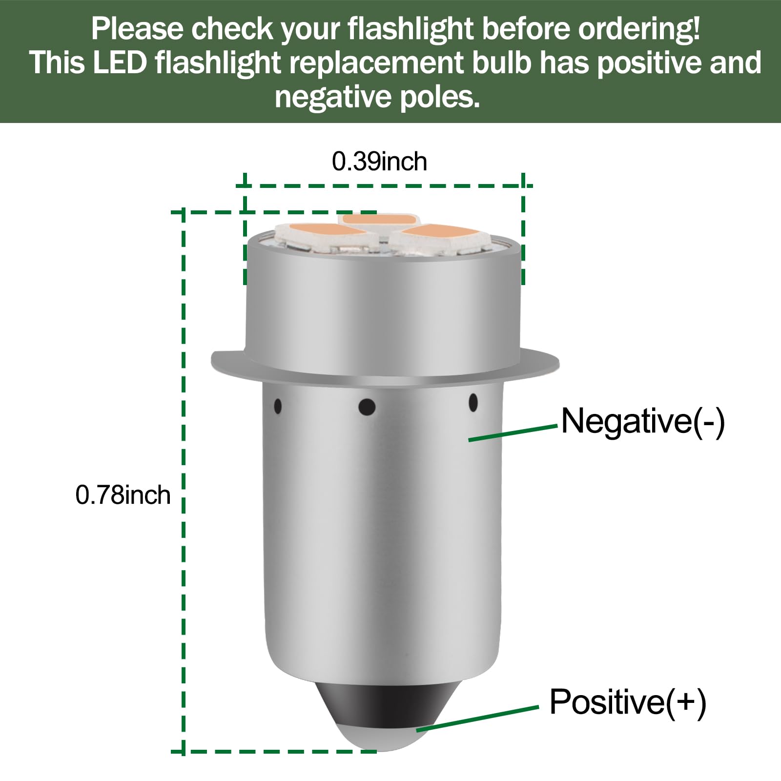 Misfart Flashlight Bulbs Replacement, Mag-Lite Led Bulb For Ryobi Craftsman Milwaukee Flashlight, 18V 19.2V Led Flashlight Bulb -2 Pack