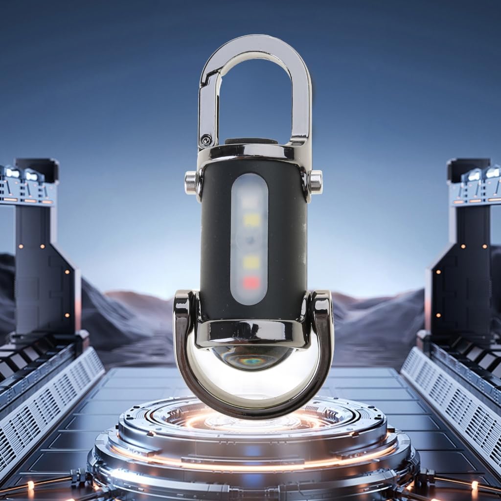 Aurgiarme Portable Led Work Light Keychain Pendant Usb Rechargeable Flashlight Keyring For Camping Pocket Sized Accessory