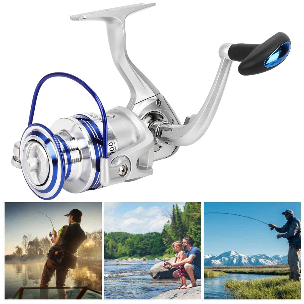 Keenso Foldable Fishing Reel, Portable Lure Reel Sea Rod Fish Line Wheel Rock Raft Fishing Tackle All Metal Spool(Al7000) Fishing Reels And Fishing Maintenance Tools