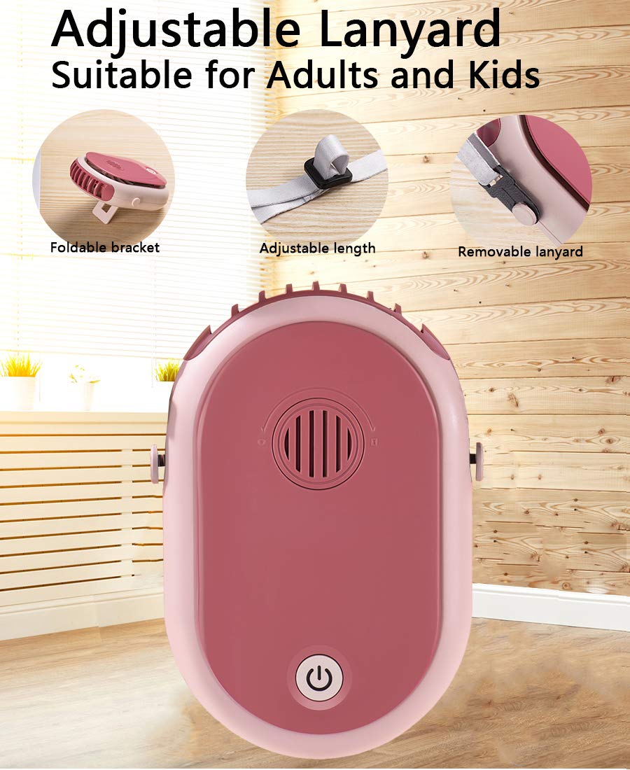 Portable Hanging Neck Fan Wearable Personal Fan Battery Operated Usb Rechargeable 3 Speed