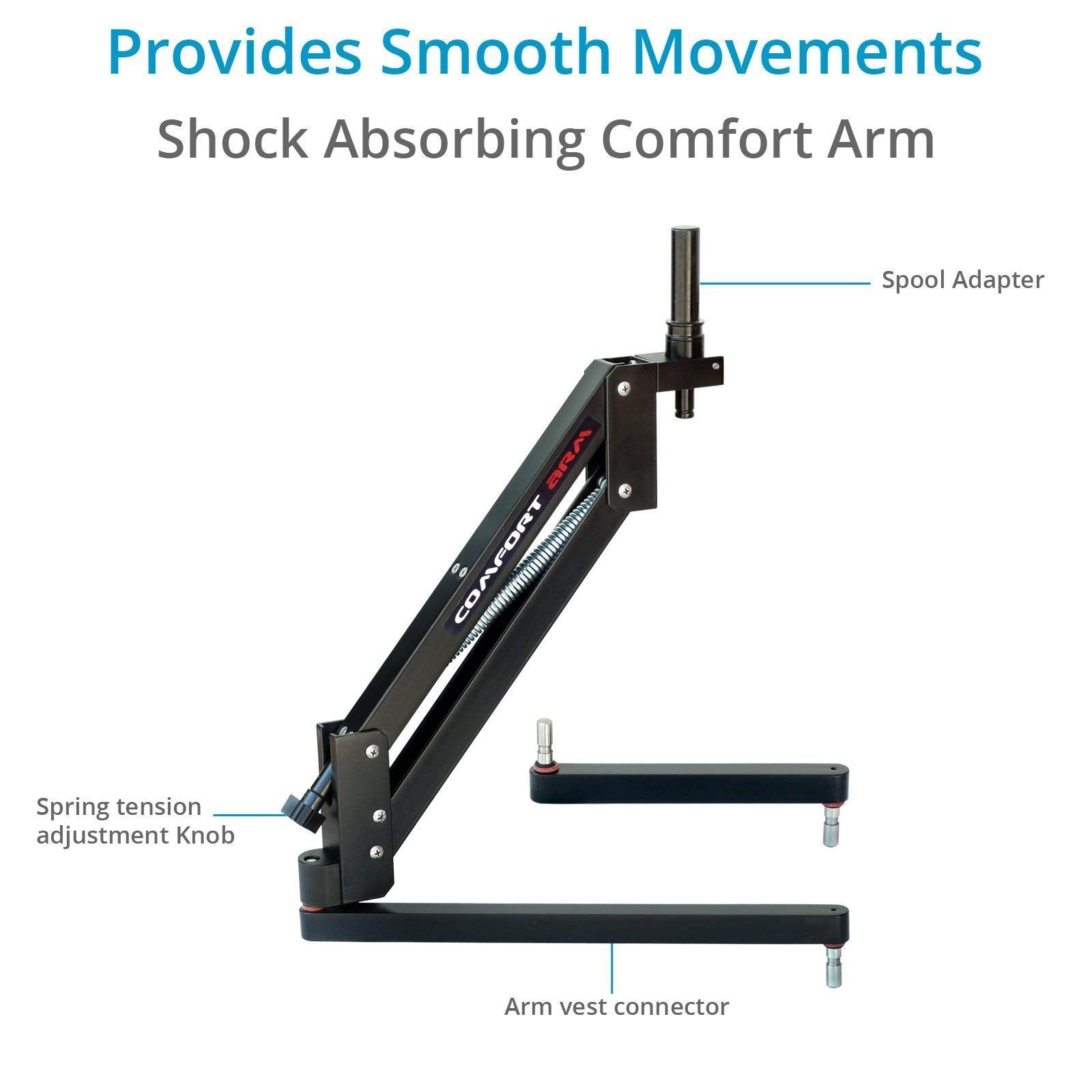 Flycam 5000 Handheld Video Camera Stabilizer With Comfort Shock-Absorbing Arm & Body Vest. Payload Up To 5Kg/11Lb. Includes Quick Release, Arm Brace & Table Clamp (Flcm-Cmft-Kit)