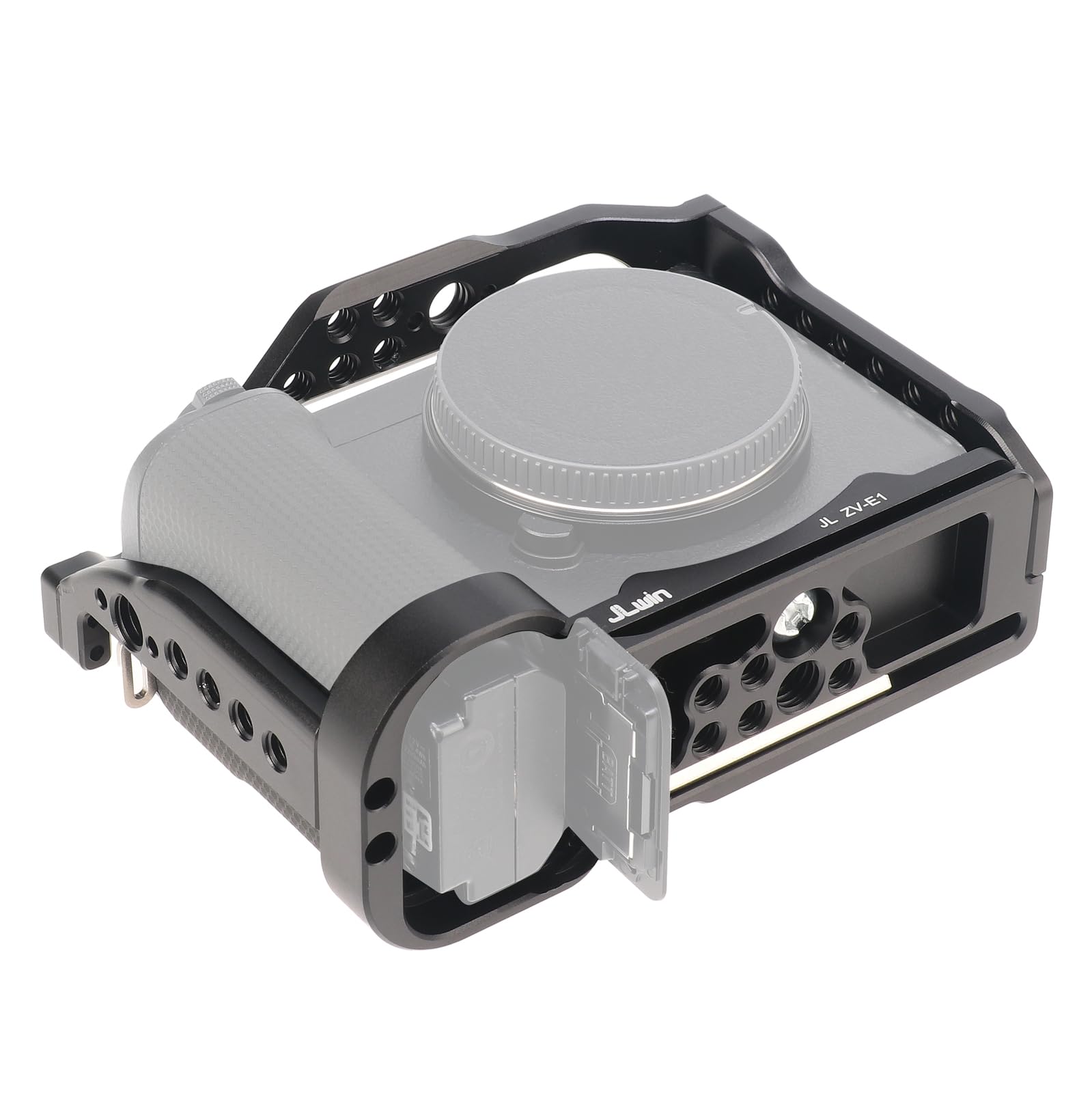 Focusfoto Camera Cage For Sony Zv-E1 Camera, Aluminium Video Vlogging Stabilizer Rig With Nato Rail, 1/4"-20 Screw Mount, 3/8"-16 Locating Pin For Arri Grip, Quick Release Plate For Arca-Swiss Tripod
