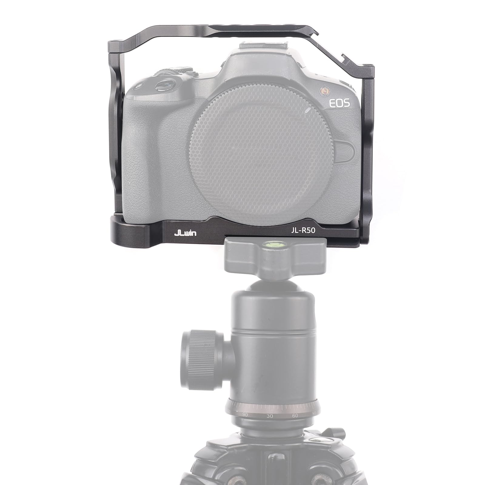 Focusfoto Camera Cage With Top Handle Grip Kit For Canon Eos R50 Mirrorless Vlogging Camera, Aluminium Video Stabilizer Rig With Nato Rail, Cold Shoe, 1/4"Screw Mount, 3/8"-16 Locating Holes For Arri