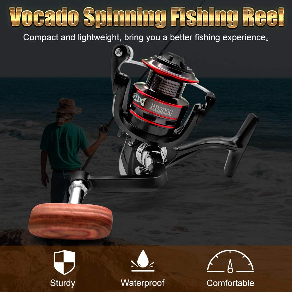Joyday Fishing Reel, Spinning Reel, Ultralight 5.2:1 Gear Ratio, 12 Ball Bearings, 39.5Lb Carbon Fiber Drag, Reversible Handle For Left And Right Retrieve, Perfect For Freshwater And Saltwater