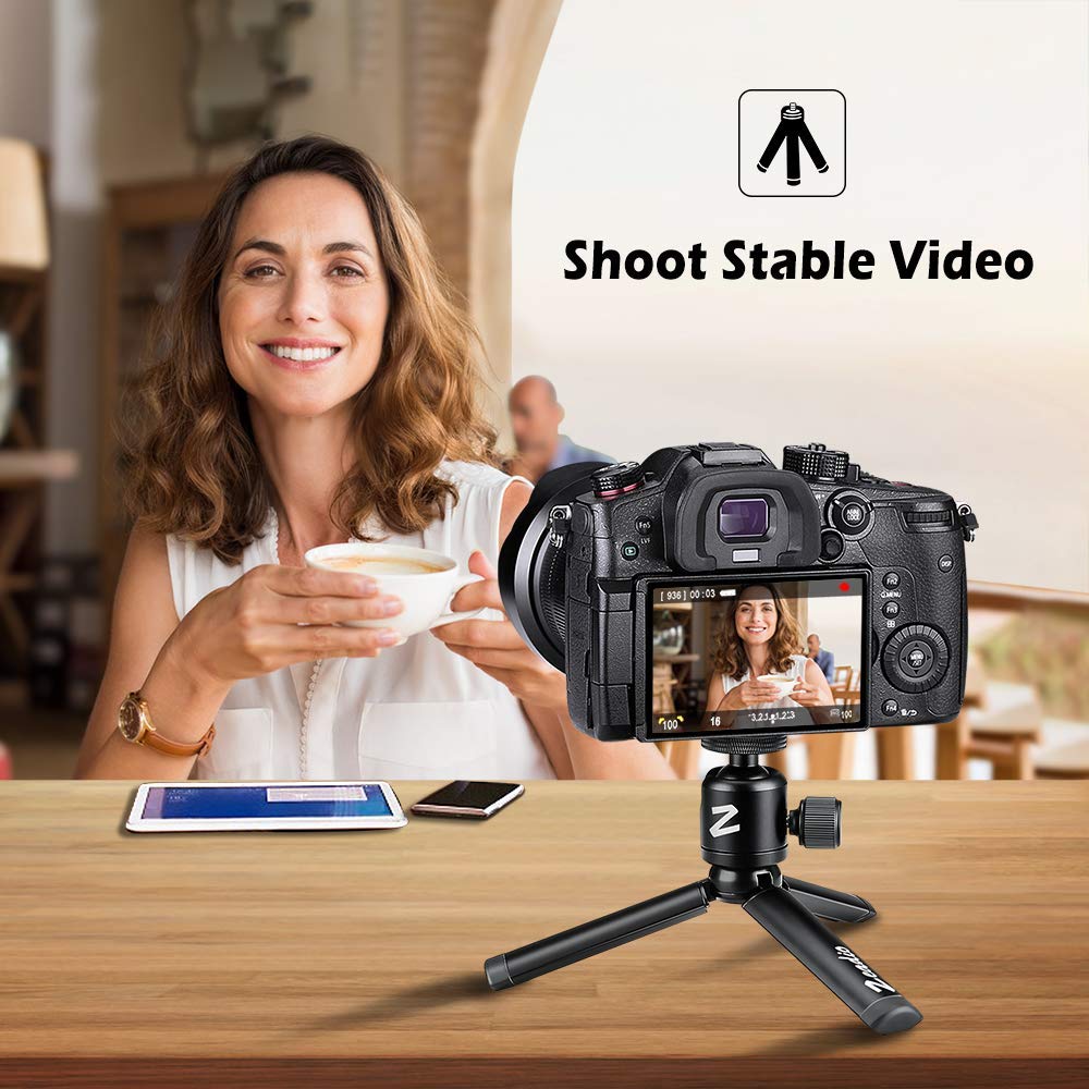 Zeadio Metal Mini Tripod With Ball Head Mount, Fits For Smooth 4, Vimble 2, Gimbal Handle Grip Stabilizer And All Cameras