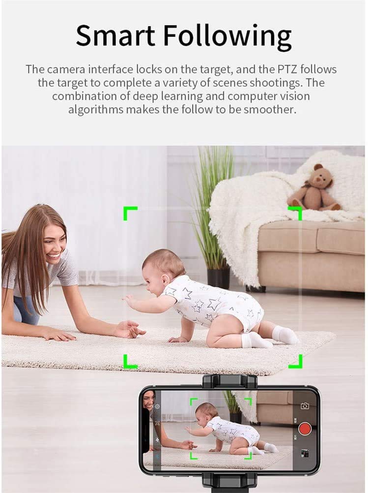 Lucky Trees Capture Genie Smart Selfie Stick, 360° Rotation Auto Face Object Tracking Camera Mount, Hands- Photo Or Video Phone Holder, Video/Vlog Shooting Robot Cameraman For Iphone/Android Phone