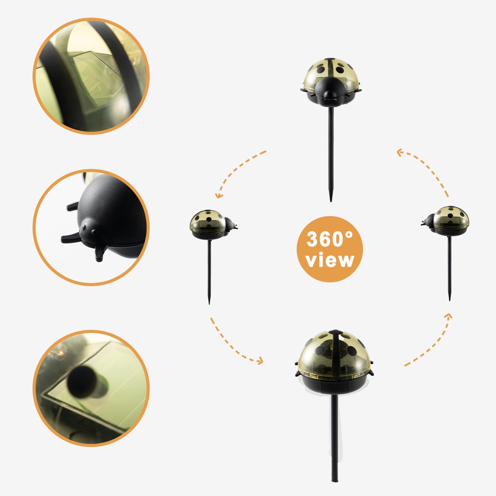 Rezpuao Solar Lights For Outside 3 Pack Solar Garden Lights Ladybird Stakes Outdoor Solar Lights For Yard Patio Decor