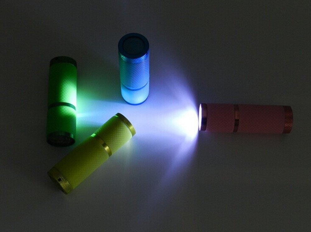 Blovess Yueton 9 Led Rubber Coated Push Button Flashlights With Straps, Pack Of 4