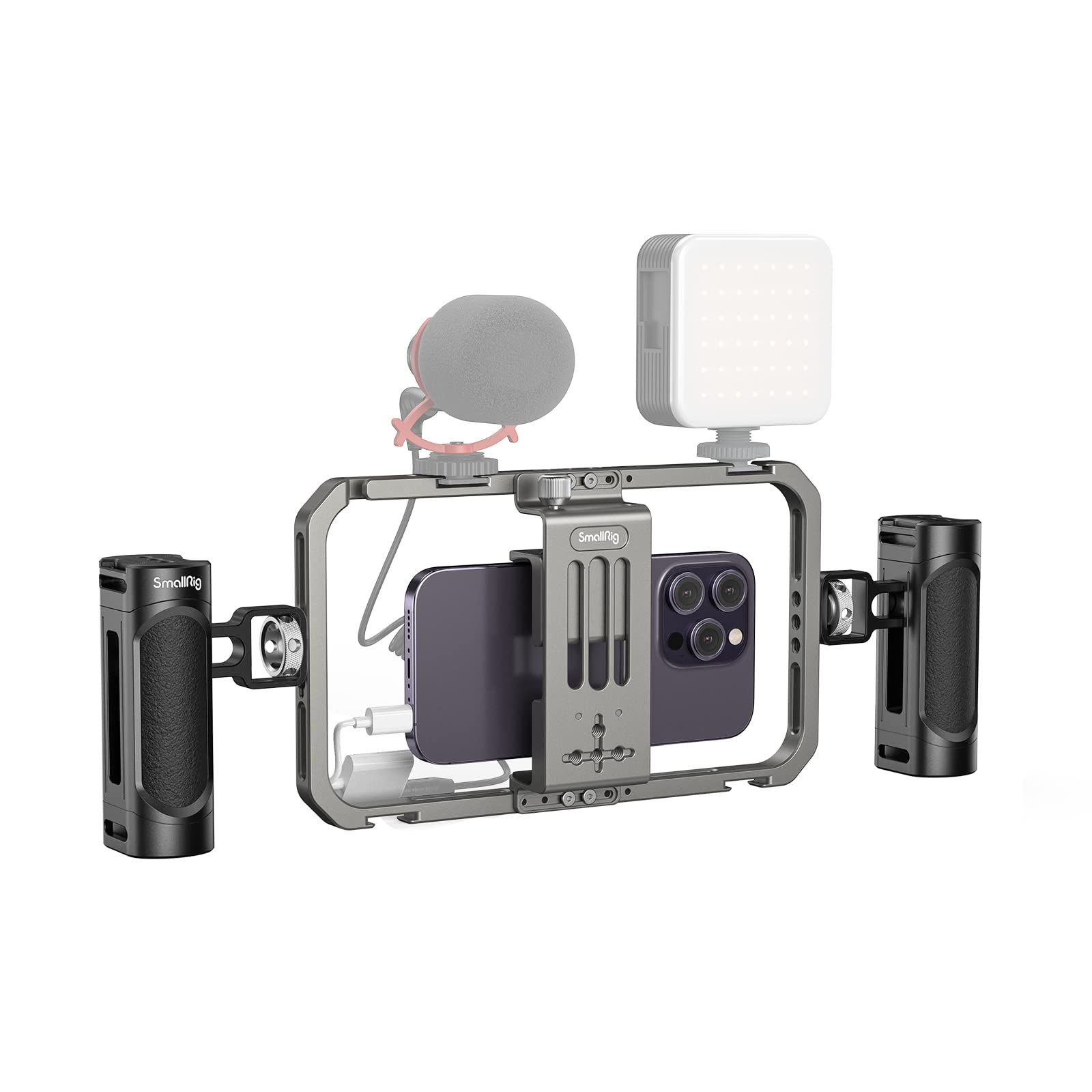 Smallrig Bundle:Rm120 Rgb Video Light 3808+Universal Phone Cage 4121