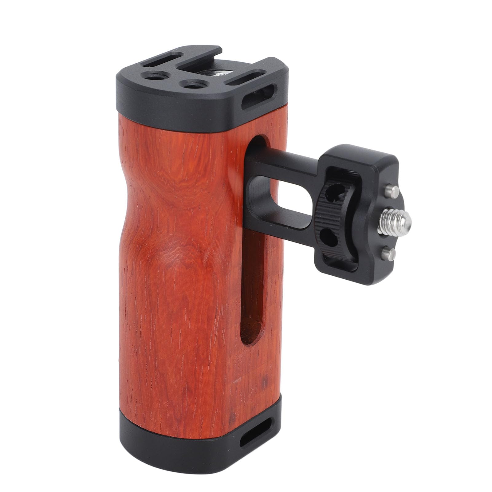 Goshyda Camera Cage Wooden Handle Grip, Universial Left Right Side Handle Grip, For Dslr Camera Cage And Camnera Accessories, With Cold Shoe Mount 1/4 Inch Screw Hole 3/8 Inch Screw Hole