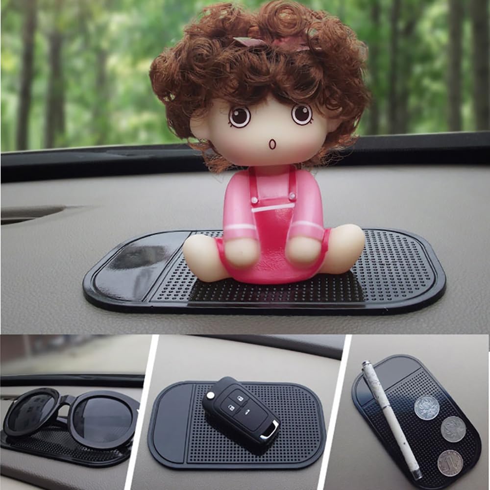Bysameyee Car Dashboard Sticky Pad, 5-Pack Anti-Slip Dash Mat  Bigger And Thicker, Non-Slide Phone Mat For Radar Detector, Keys, Glasses, Gps, Coins, Vehicle Ornament