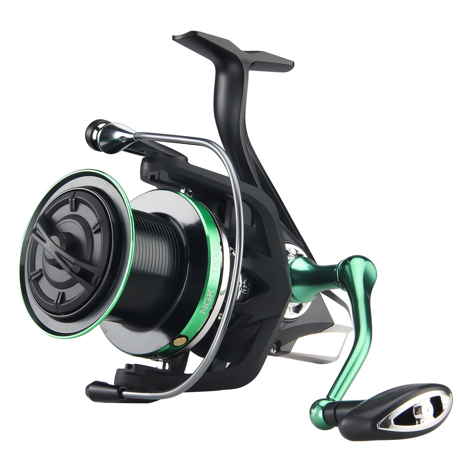 Haut Ton Spinning Reel 13000/15000 Series,17+1Bb Full Metal Surf Fishing Reels,4.7:1Gear Ratio 55Lbs Max Drag Medium/Heavy Long Casting Inshore&Offshore Saltwater Monster Fish.