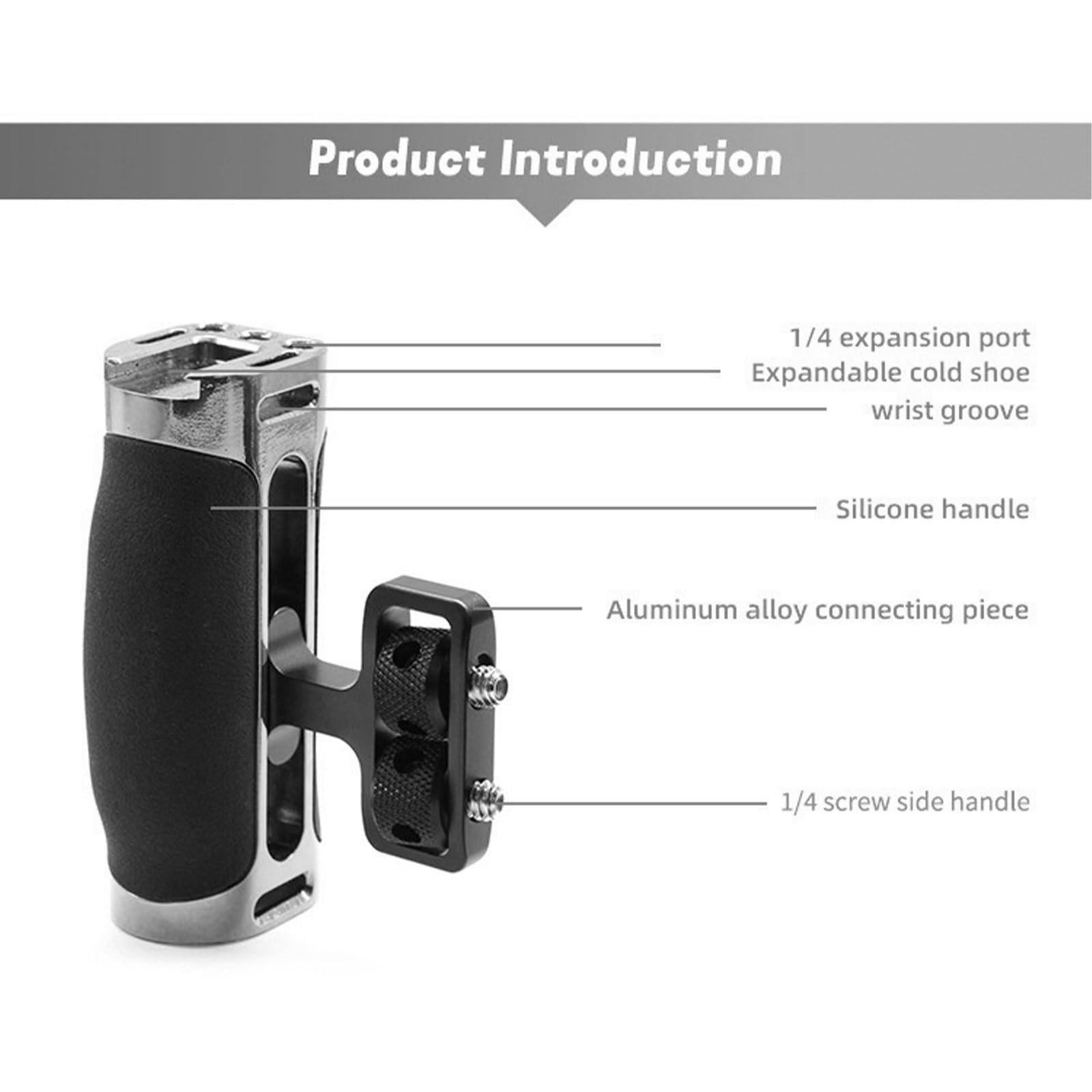 Chenzilin Side Handle Camera Hand Grip Stabilizers For Dslr Cameras Video Cameras With Cold Shoe Mount 1/4-20 Screws Mount