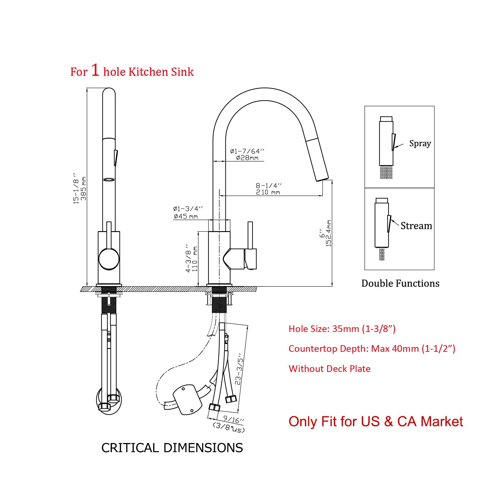 Havin Gold Kitchen Faucet With Pull Down Sprayer, High Arc Stainless Steel Material, With Cupc Ceramic Cartridge,Without Deck Plate,Fit For 1 Hole Kitchen Sink Or Laundry Sink,Brushed Gold,Hv501G