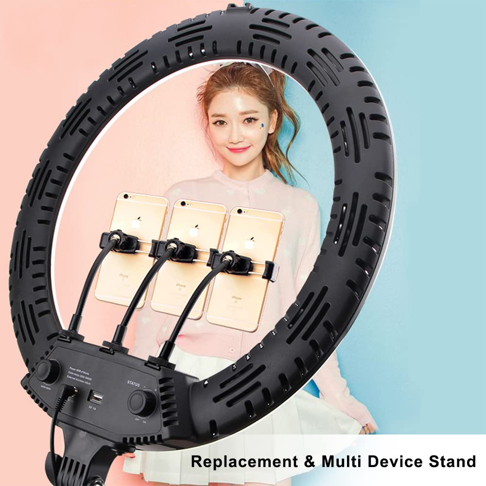 Jctriway Ring Light Phone Holder Universal Phone Holder For Ring Light With 1/4 And Hot Shoe Adapter, Flexible Phone Mount For Ringlight And Tripod Stand