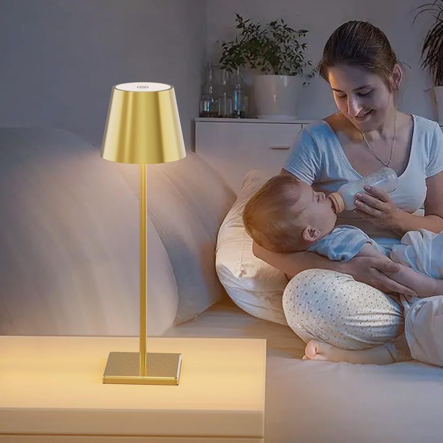 Howskys 2 Pack Cordless Table Lamps, 5500Mah Battery Powered, 3000K Warm White Rechargeable, Ip54 Indoor/Outdoor (Gold)