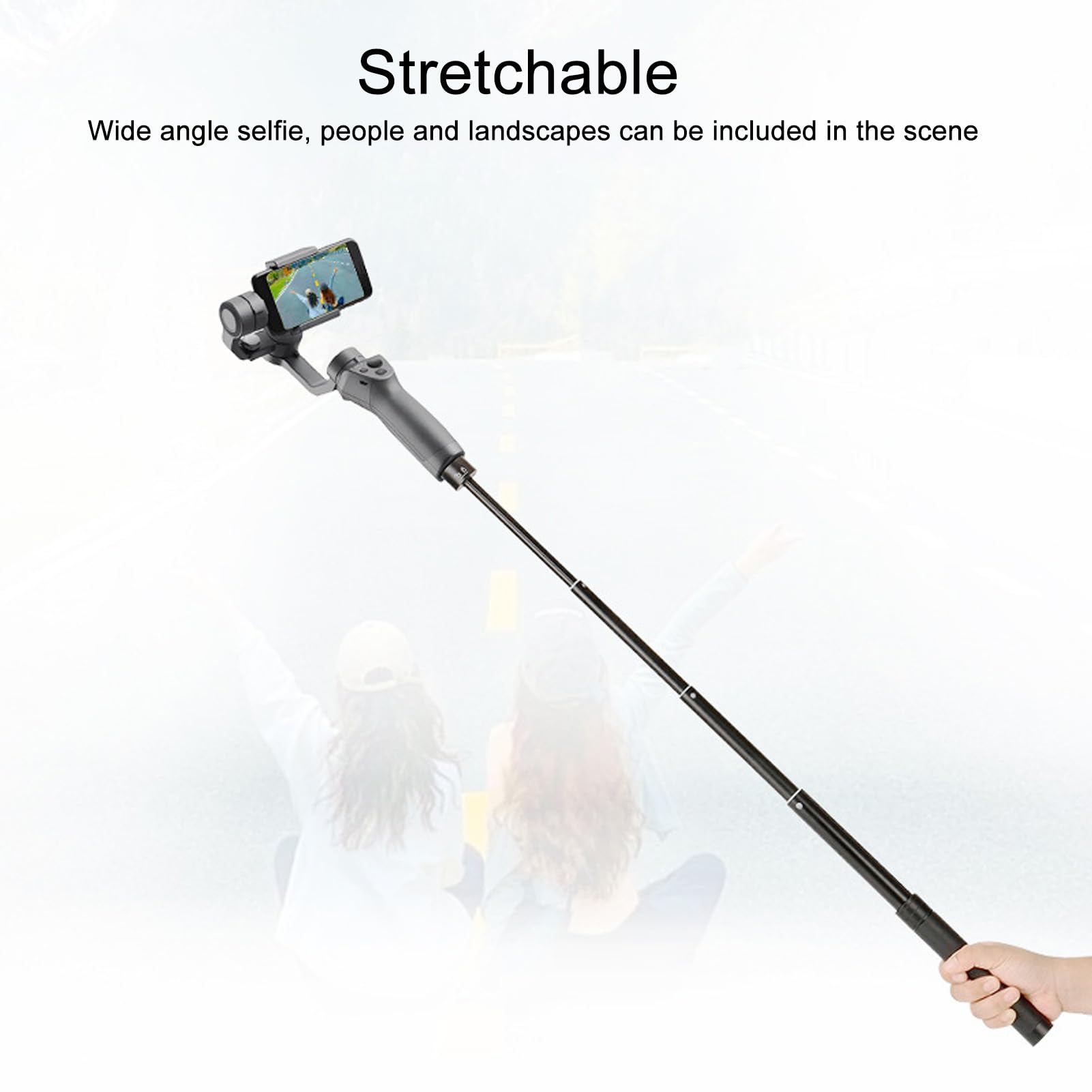 Acouto Lightweight Aluminum Alloy Stabilizer Extension Rod Adjustable 4 Sections Stabilizer Pole Nonslip Design 1/4 Inch Screw With 1/4 Inch Thread For Tripod Expansion