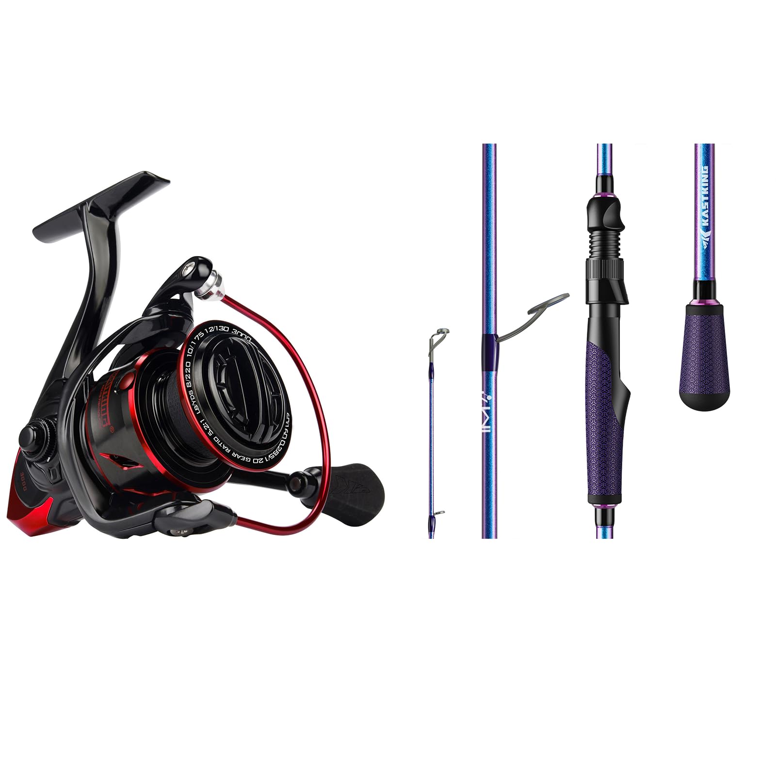 Kastking Sharky Iii Spinning Fishing Reel,Size 3000, Royale Legend Pro Spinning Rod 2 Pc7'2, Drop Shot