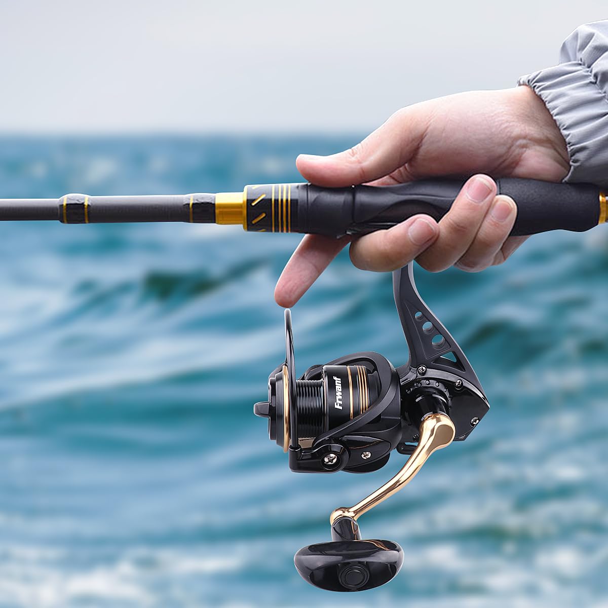 Frwanf Spinning Reel, Freshwater And Seawater Fishing Reel, Max 17.6Lb Carbon Resistance, High Speed Gear Ratio, Premium  Rolling Bearing And Drive Gear, Metal Spool And Handle