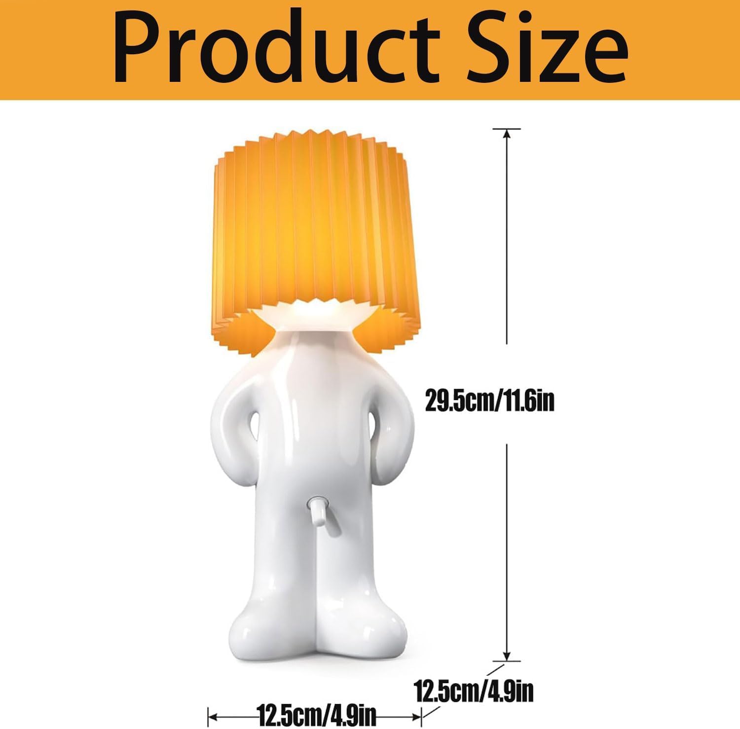 Qfily Shy Boy Table Lamp, Little Shy Man Creative Funny Night Light, Rechargeable Bedside Lamp, Perfect Christmas And Valentine'S Day Home Decor Novelty (White)