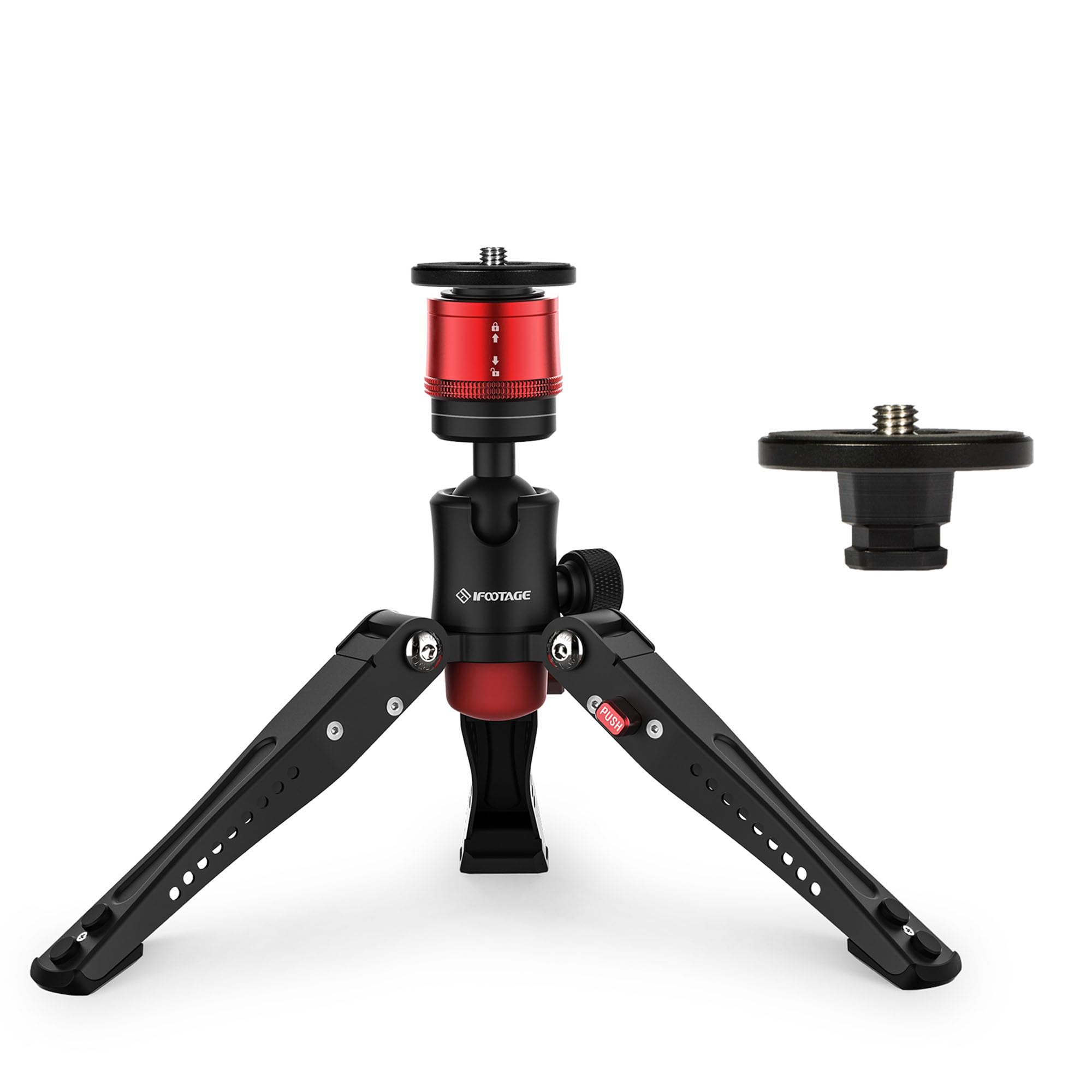 Ifootage Mini Tripod For Camera With Quick Release Plate, Professional Tabletop Tripod With Pedal, Small Tripod Max Load Up To 13.2 Lbs, Desktop Tripod Compatible With Sony, Nikon, Cobra 3 Base