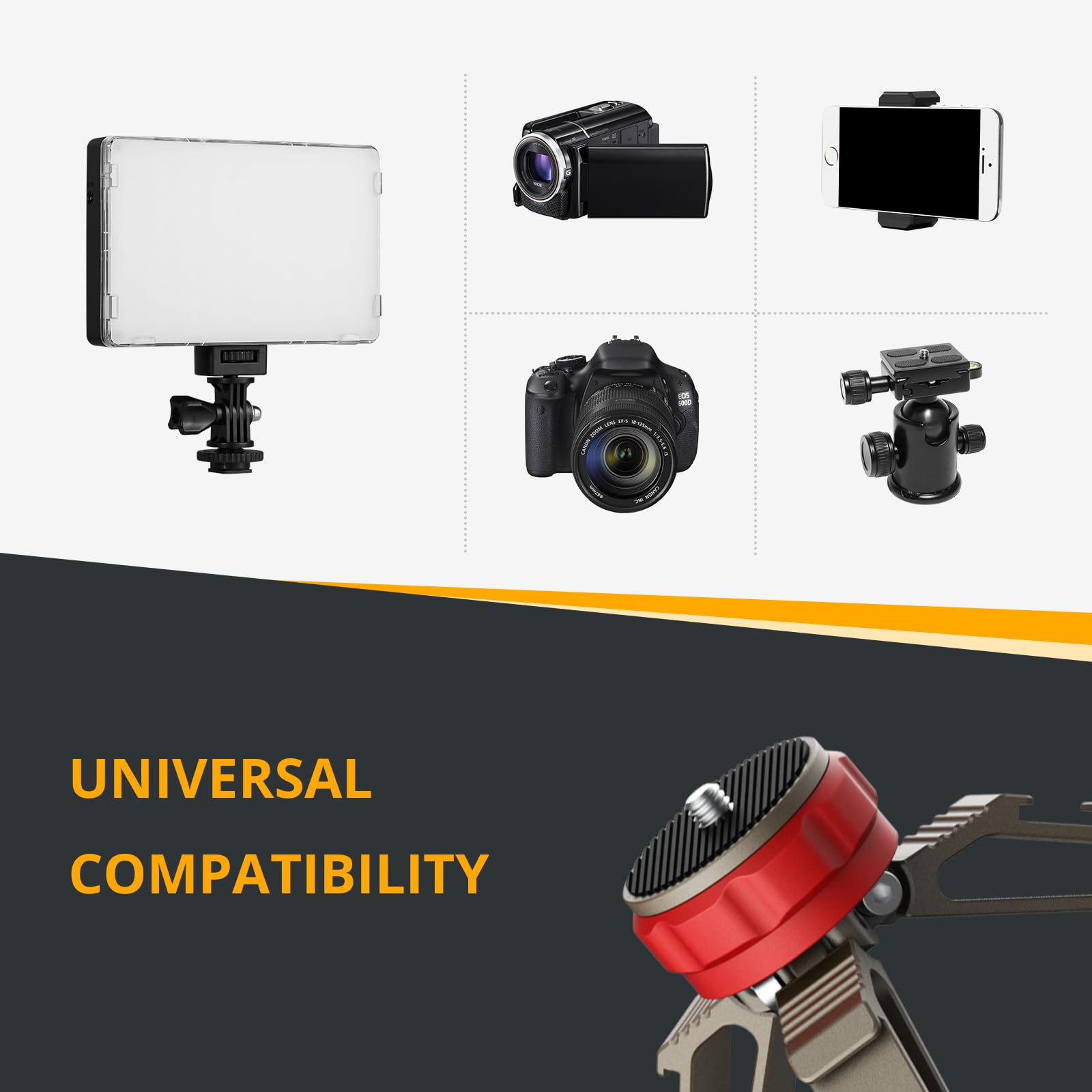 Gvm Great Video Maker Gvm Light Tripod, Adjustable Desktop Video Light Stand For Vloggers, Streamers & Photographers – Compact, Sturdy, Non-Slip Base, Compatible With Cameras & Lighting Equipment With 1/4" Screw